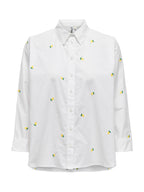 Camicia Only Bianco Lina polsini ampi 15283743 /Lemon Bright ONLY 