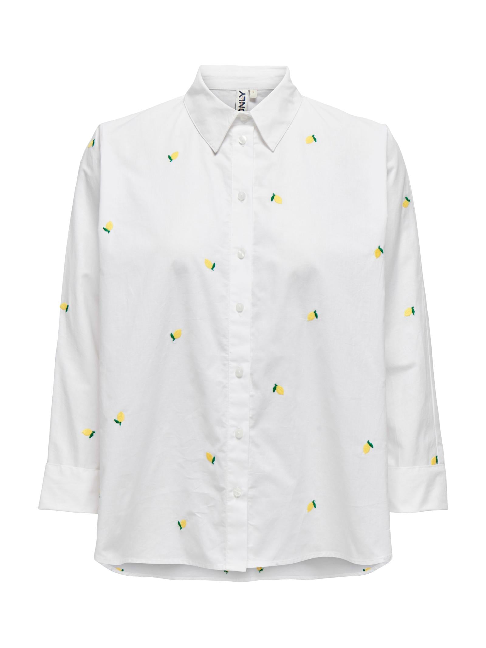 Camicia Only Bianco Lina polsini ampi 15283743 /Lemon Bright ONLY 