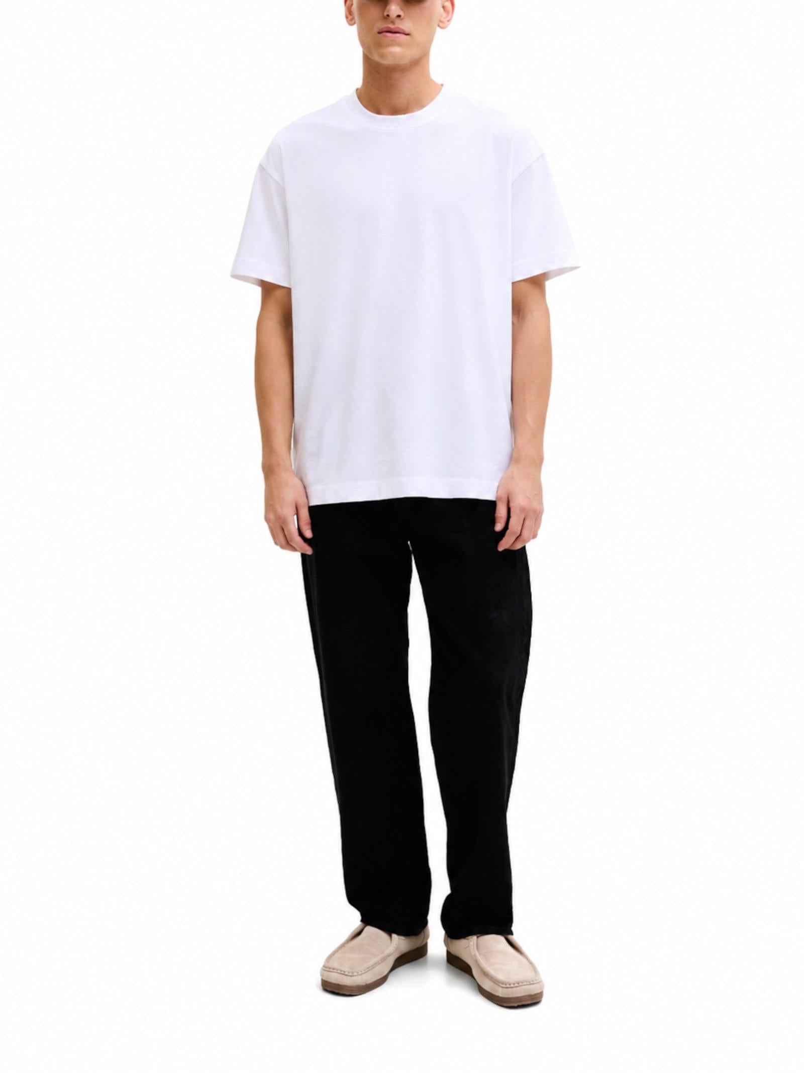 T-shirt Jack & Jones Barron Bianca oversize 12298906 /White JACK & JONES 