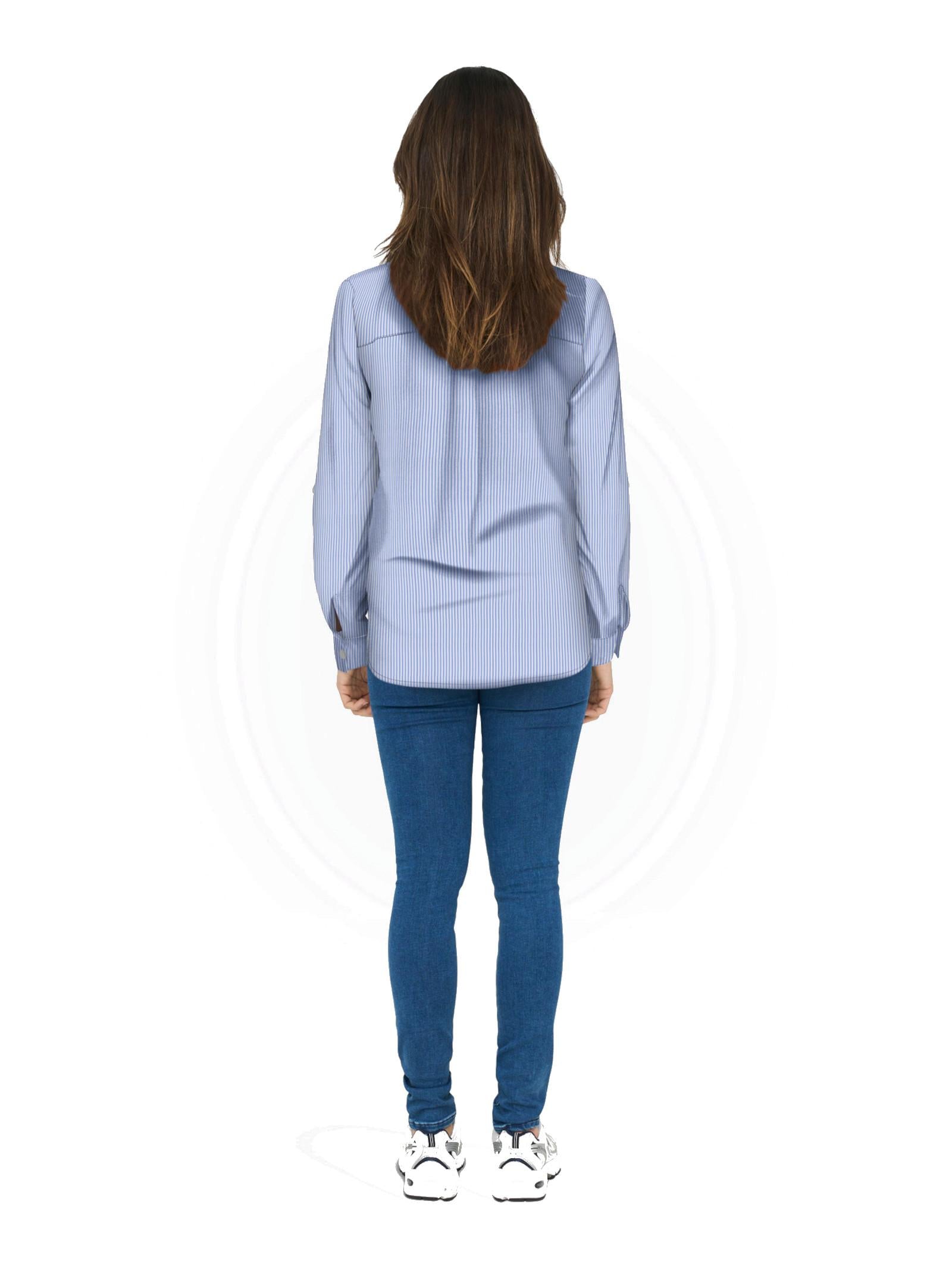 Camicia Only Yasmin Bianco Celeste con scollo a V 15281677 /Marina ONLY 