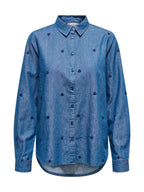 Camicia JDY Medium Blue Love con cuori 15363999 /Medium Blue Denim JDY 