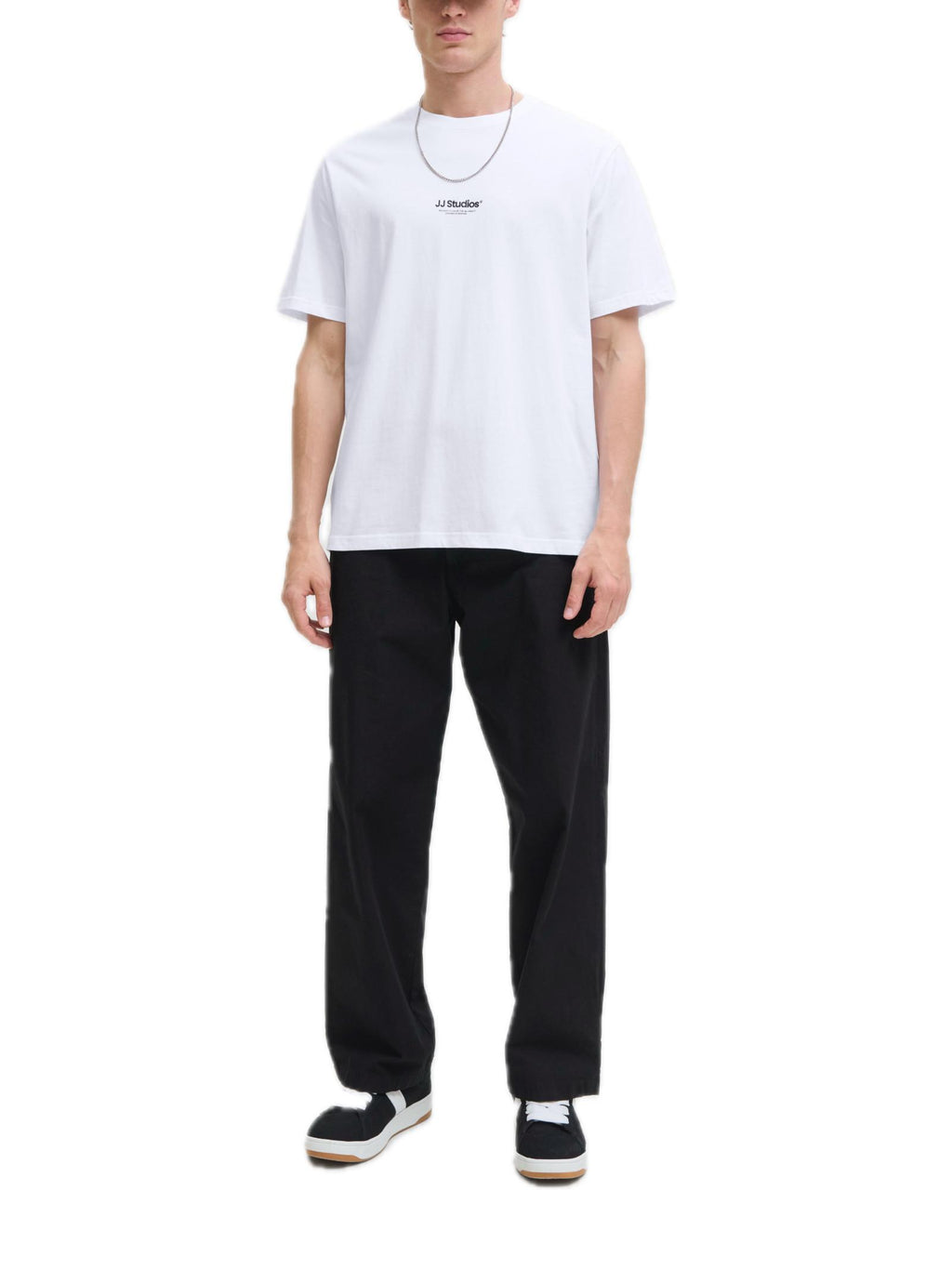 T-shirt Jack & Jones Soho Bianco con mino logo gommato 12278787 /White JACK & JONES 