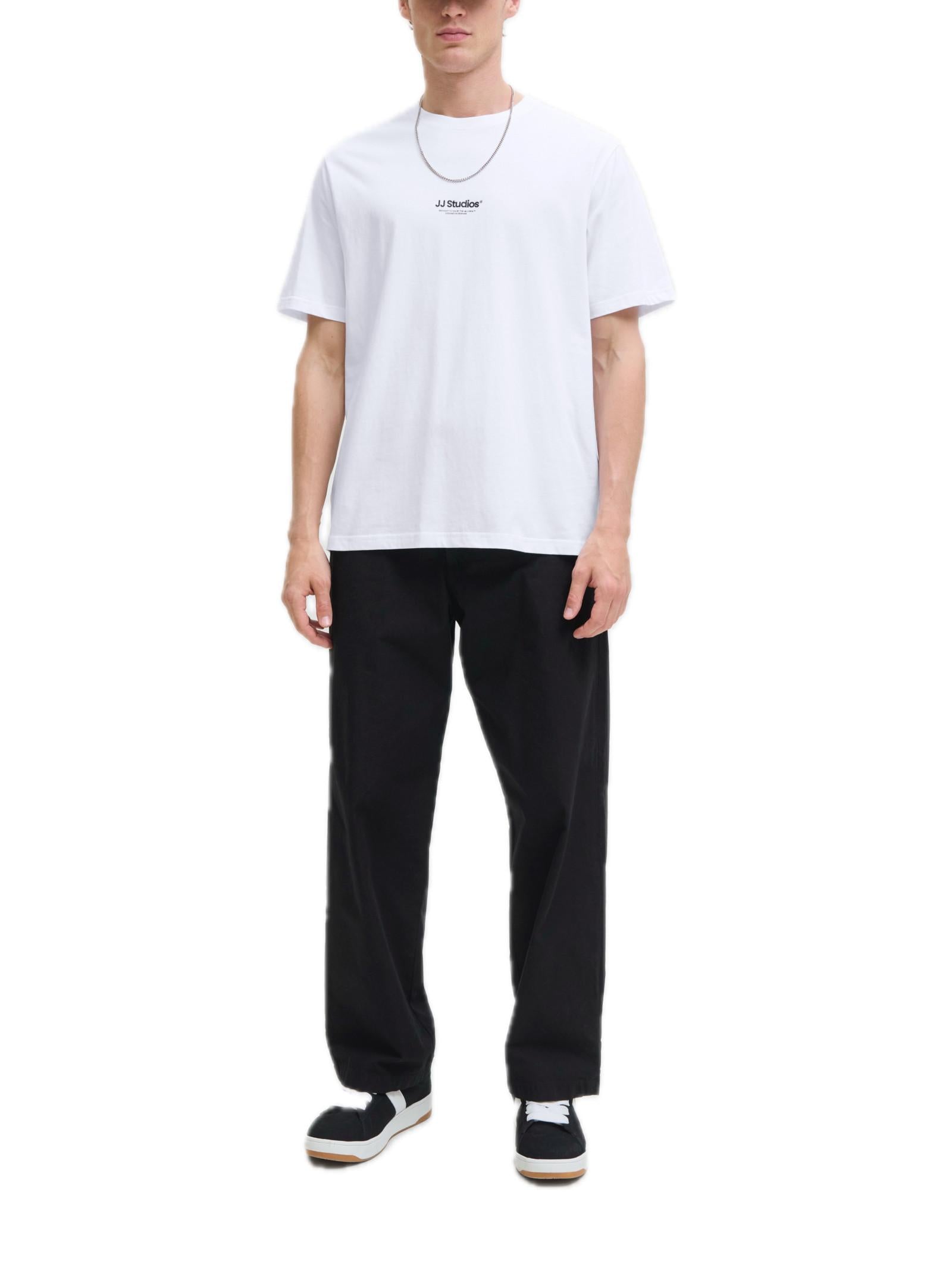 T-shirt Jack & Jones Soho Bianco con mino logo gommato 12278787 /White JACK & JONES 