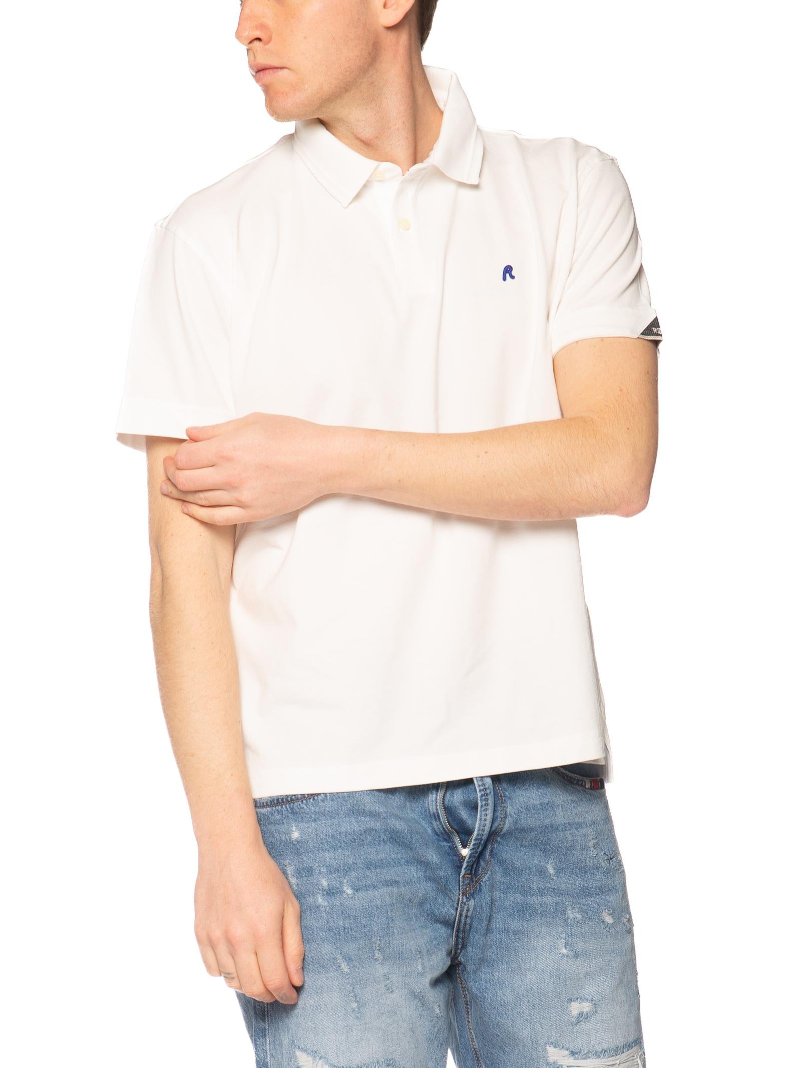Polo Replay Bianco Logo manica corta M3431 011 REPLAY 