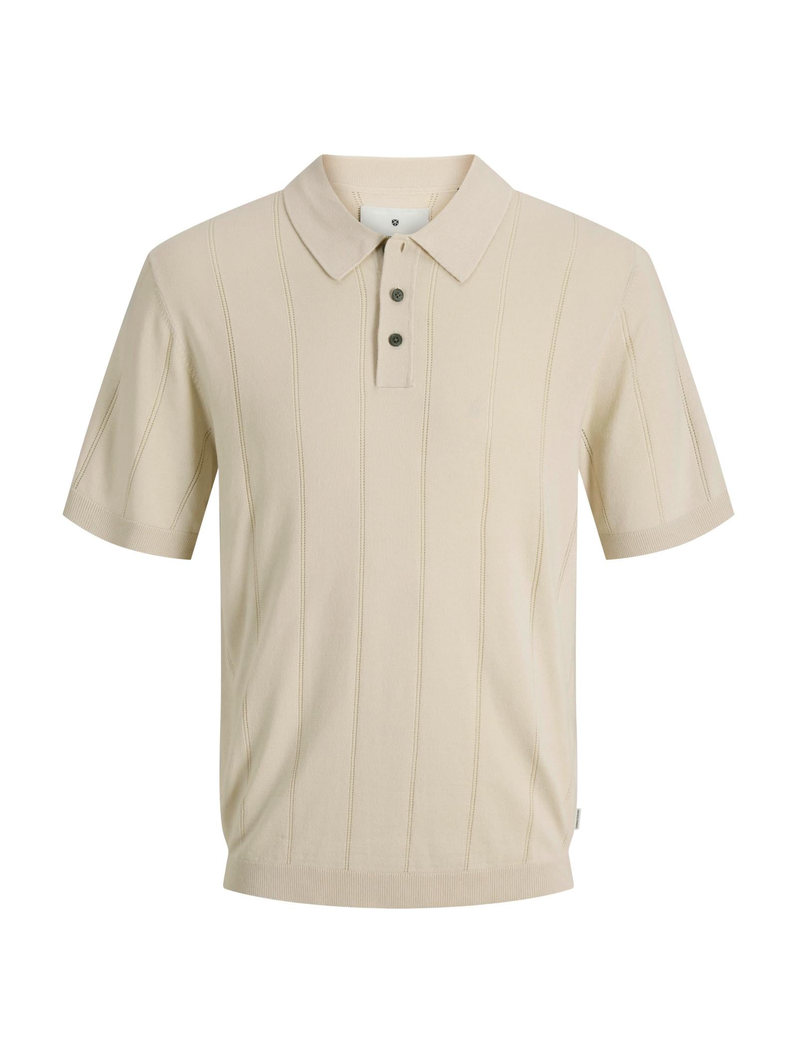 Polo Jack & Jones William Beige in maglia 12291042 /Ancient Scroll JACK & JONES 