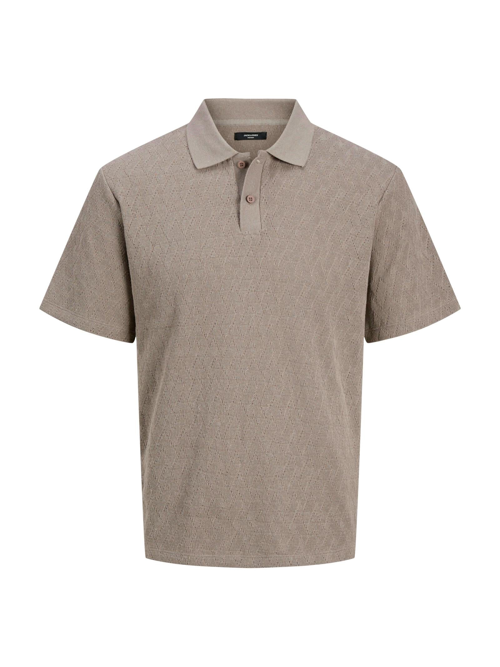 Polo Jack & Jones Tortora Jacquard 12275090 /GREIGE JACK & JONES 