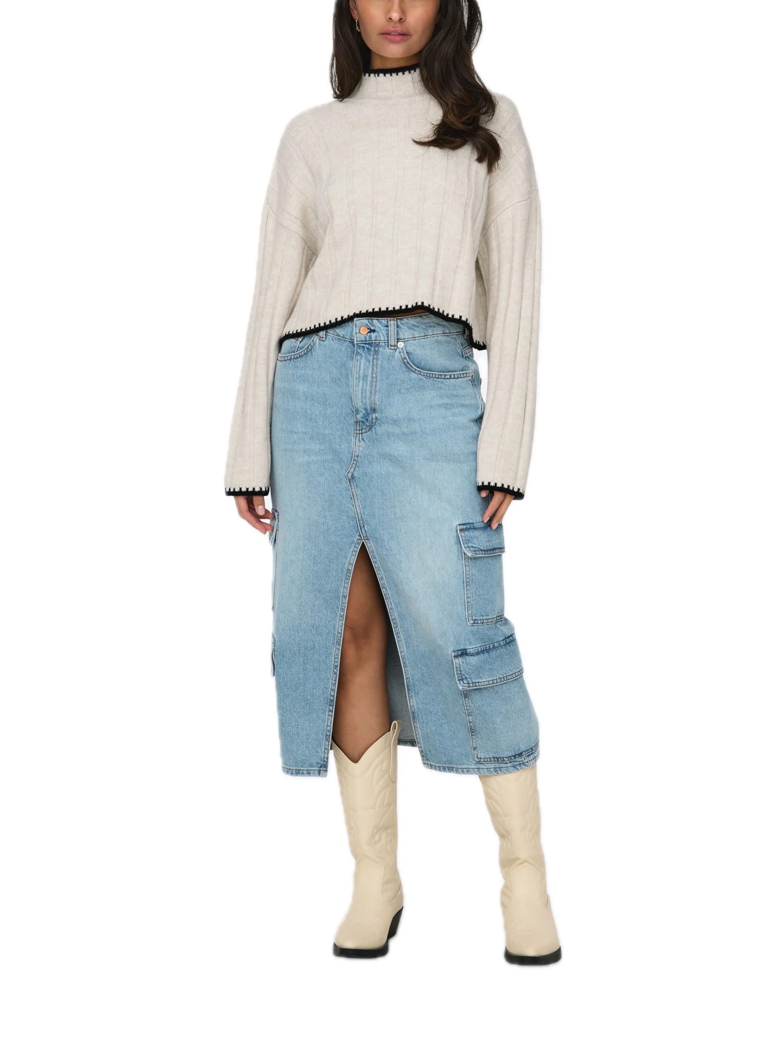Maglia Only Chick Panna collo alto 15329963 /Pumice Stone ONLY 