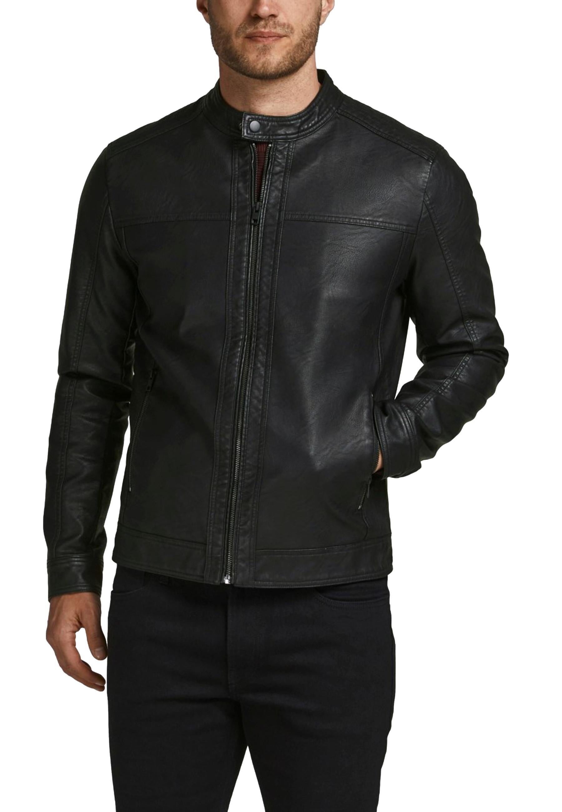 Giubbotto Jack & Jones Warner Nero Ecopelle 12182461 /Nero JACK & JONES 