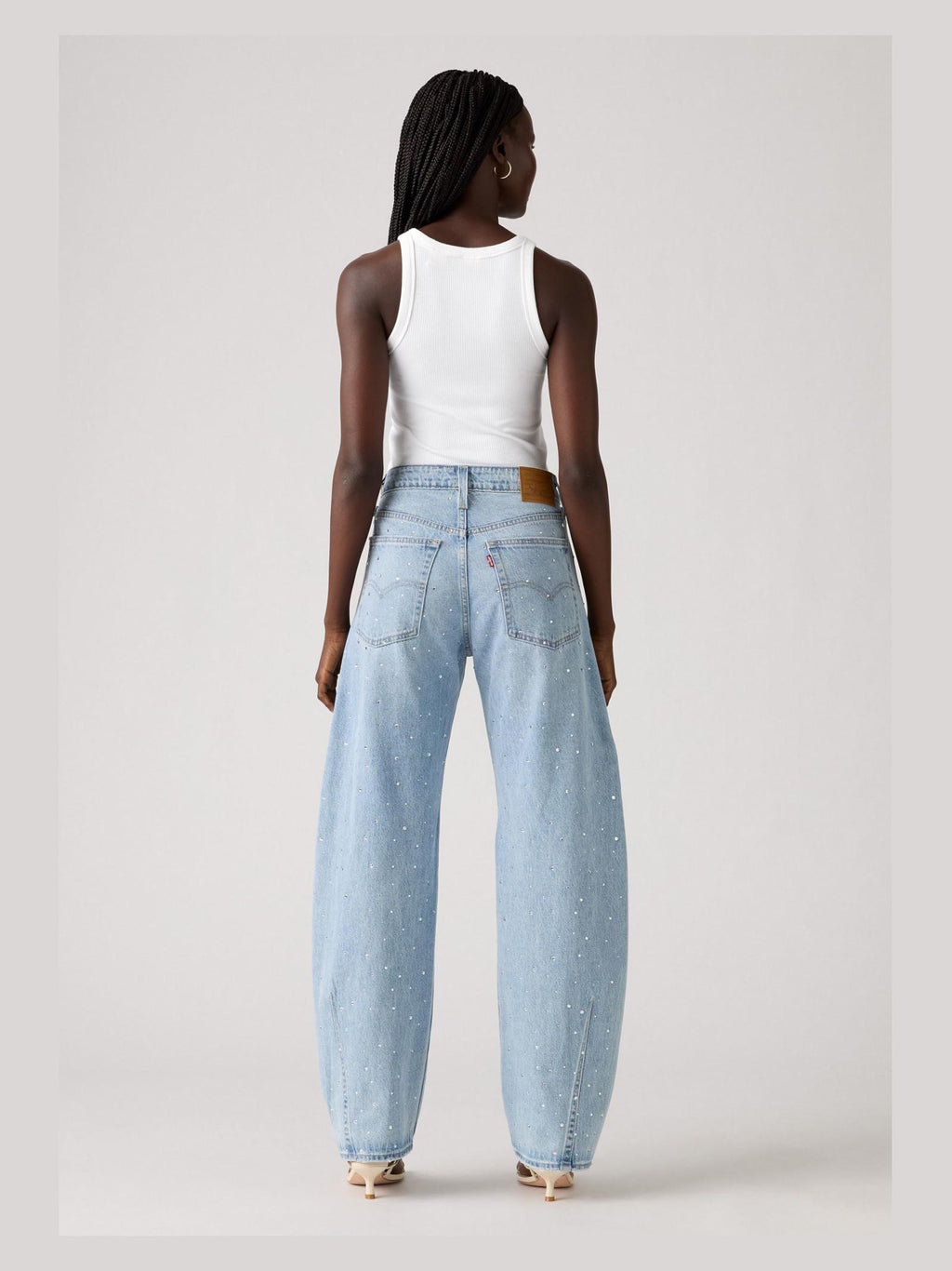 Jeans Levi's®  Barrel  Light Blue Denim baggy con strass 0039A0007 Med Indigo - Worn In LEVI'S® 