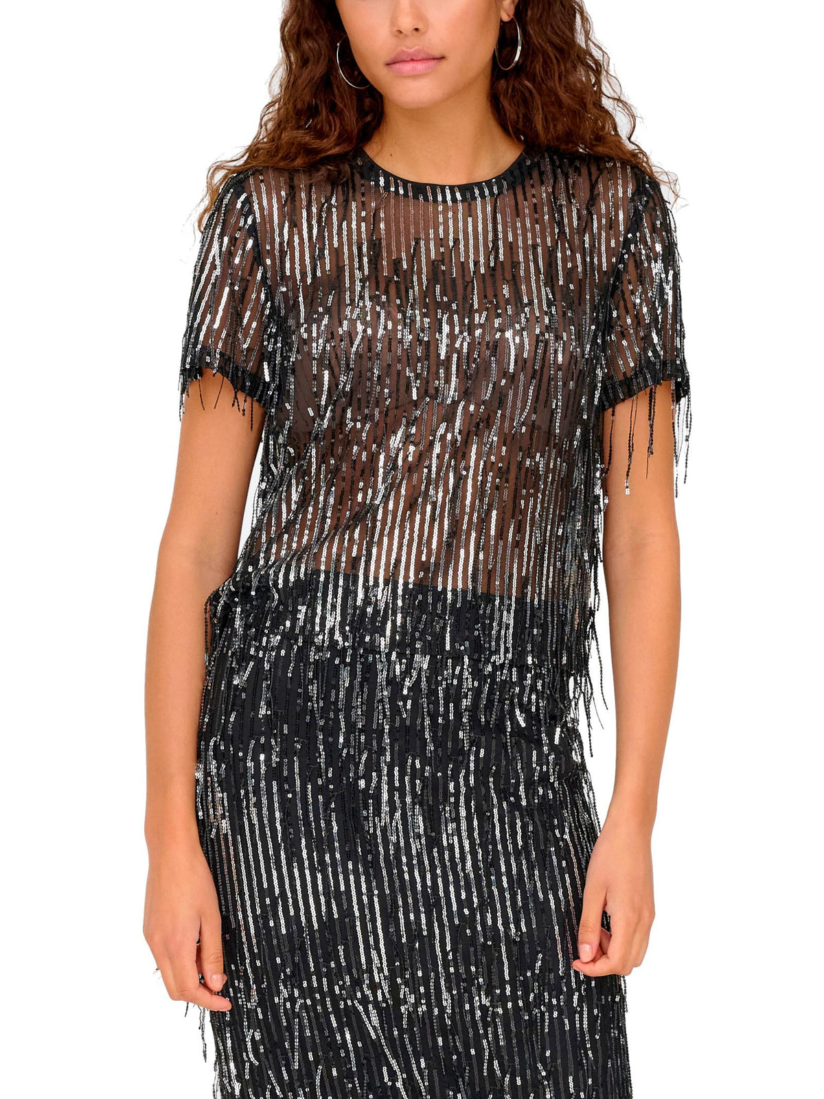 T-shirt Only Spacy Nero con paillettes 15359928 /Black ONLY 