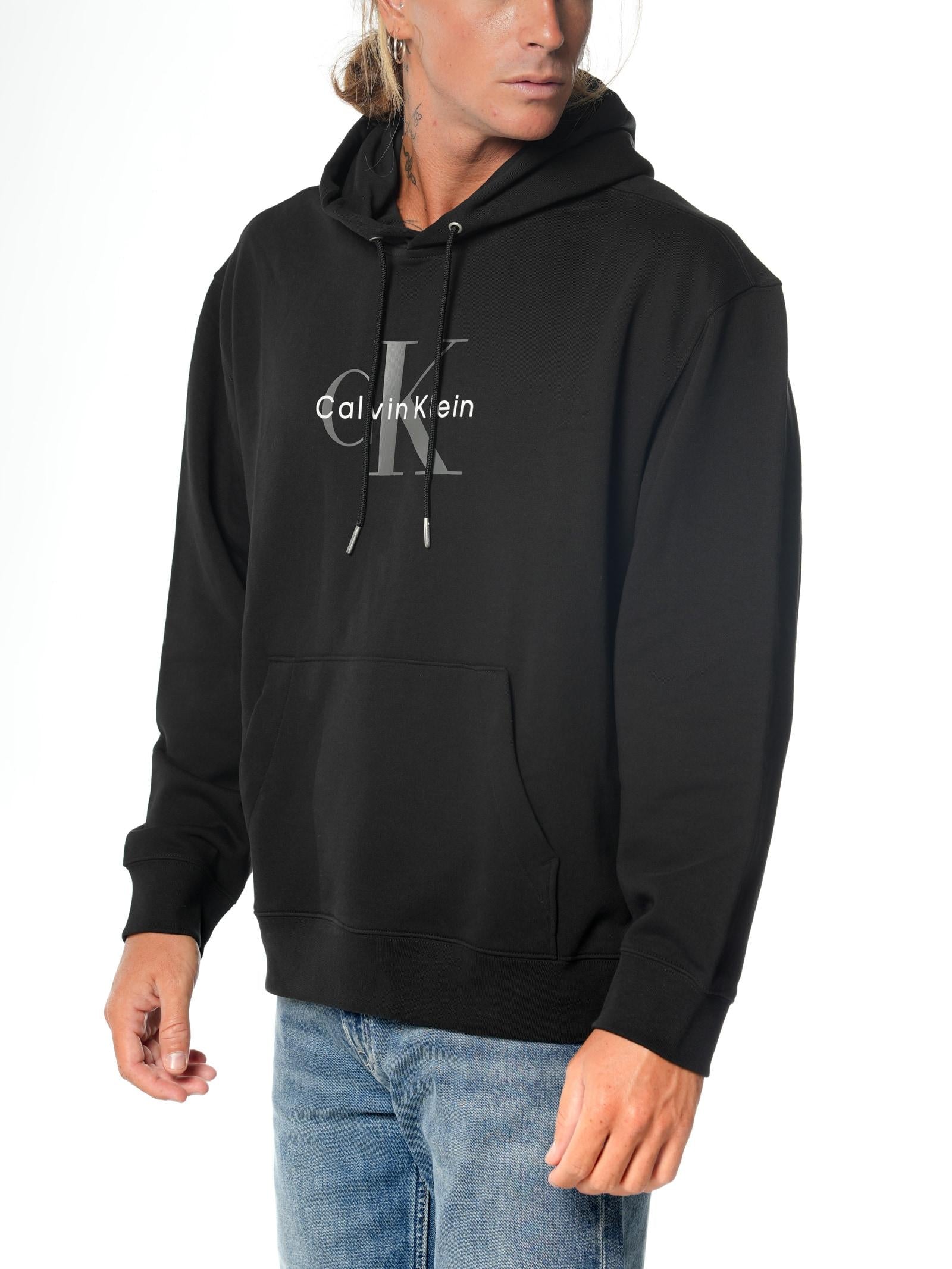 Felpa Calvin Klein Nero Monologo cappuccio LV04RC282G UB1 CALVIN KLEIN 