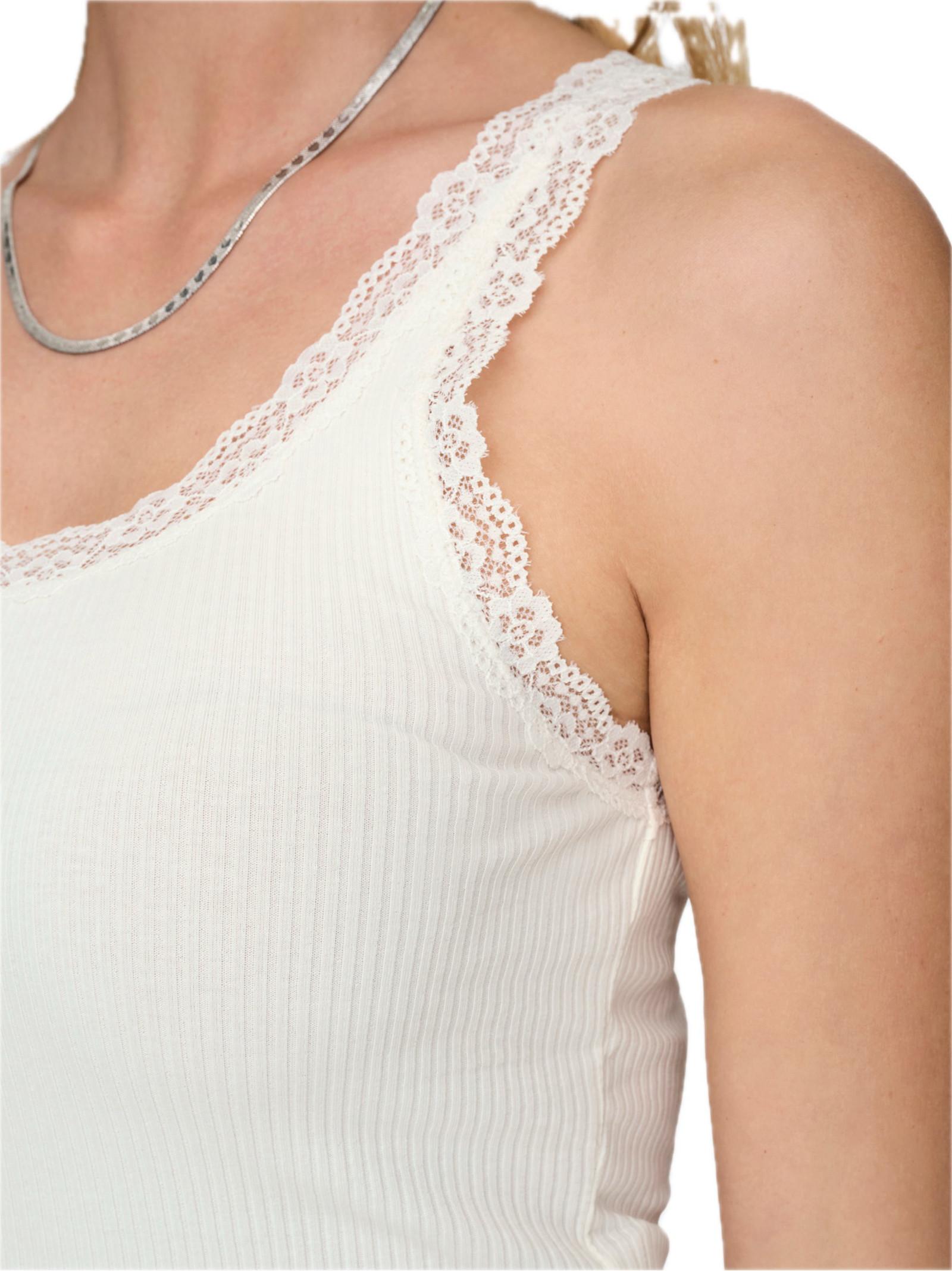 Top Only Bianco Sara pizzo 15345994 /Cloud Dancer ONLY 