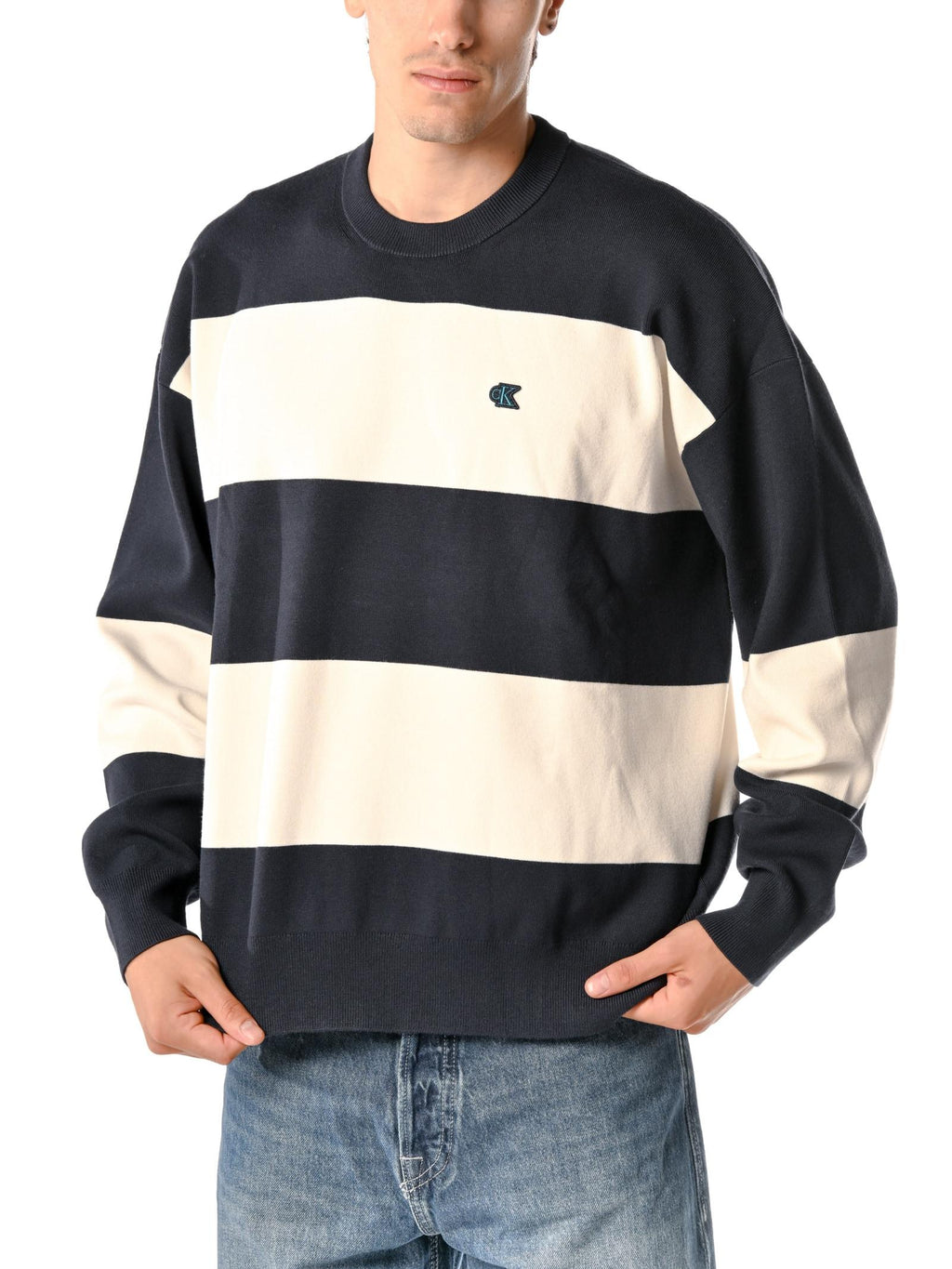 Maglia Calvin Klein Blu a strisce LV04RC304G CHW CALVIN KLEIN 