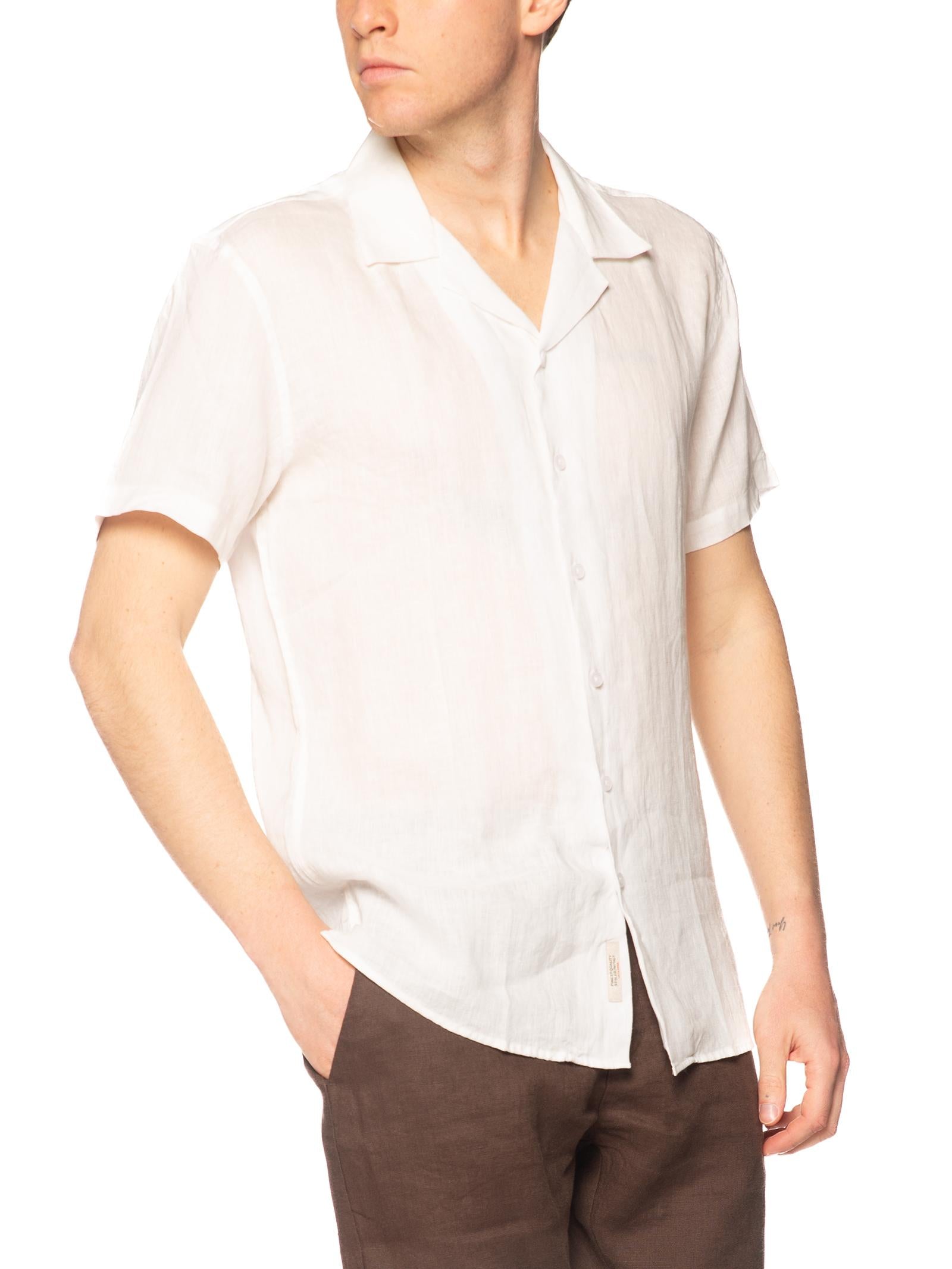 Camicia Gianni Lupo Bianco in lino maniche corte GL7658S BIANCO GIANNI LUPO 