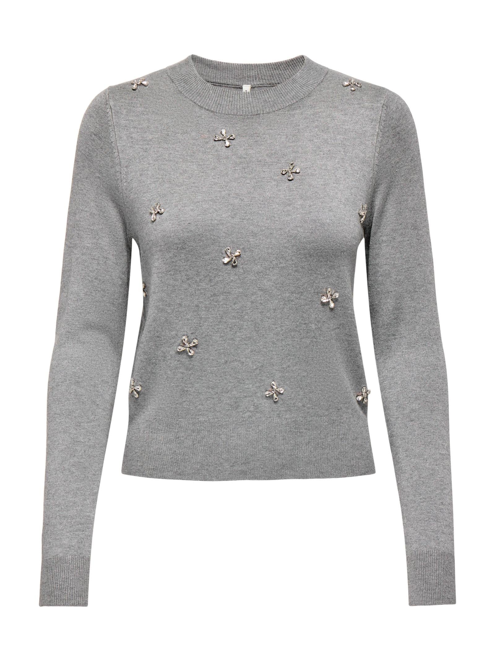 Maglia Only Venice Grigio con strass 15364656 /Light Grey Melange ONLY 