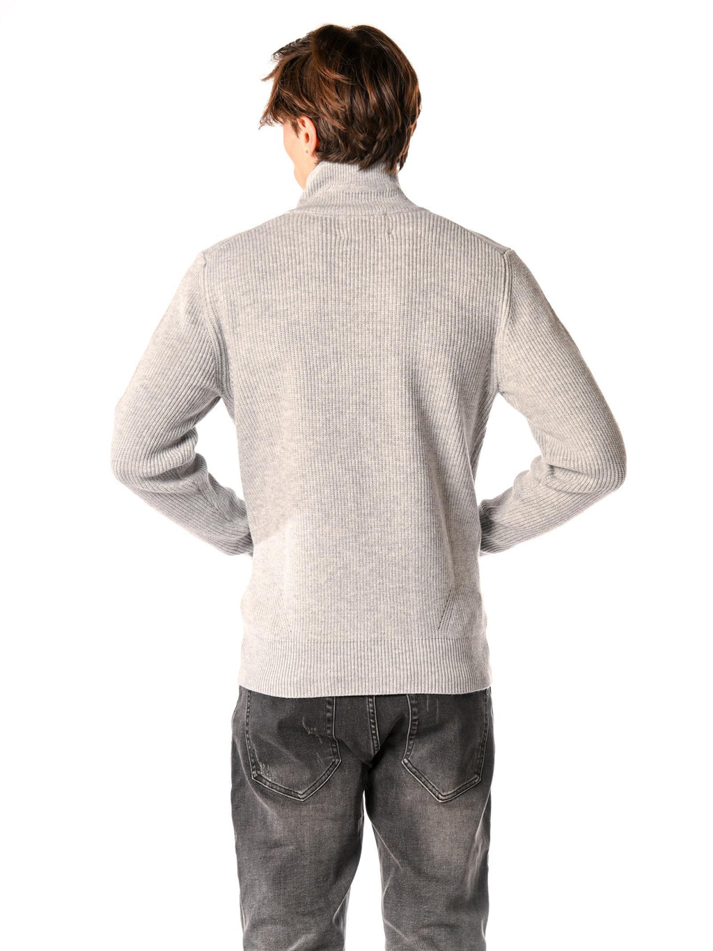 Cardigan Gianni Lupo Grigio zip e tasche GL35051 GRIGIO GIANNI LUPO 