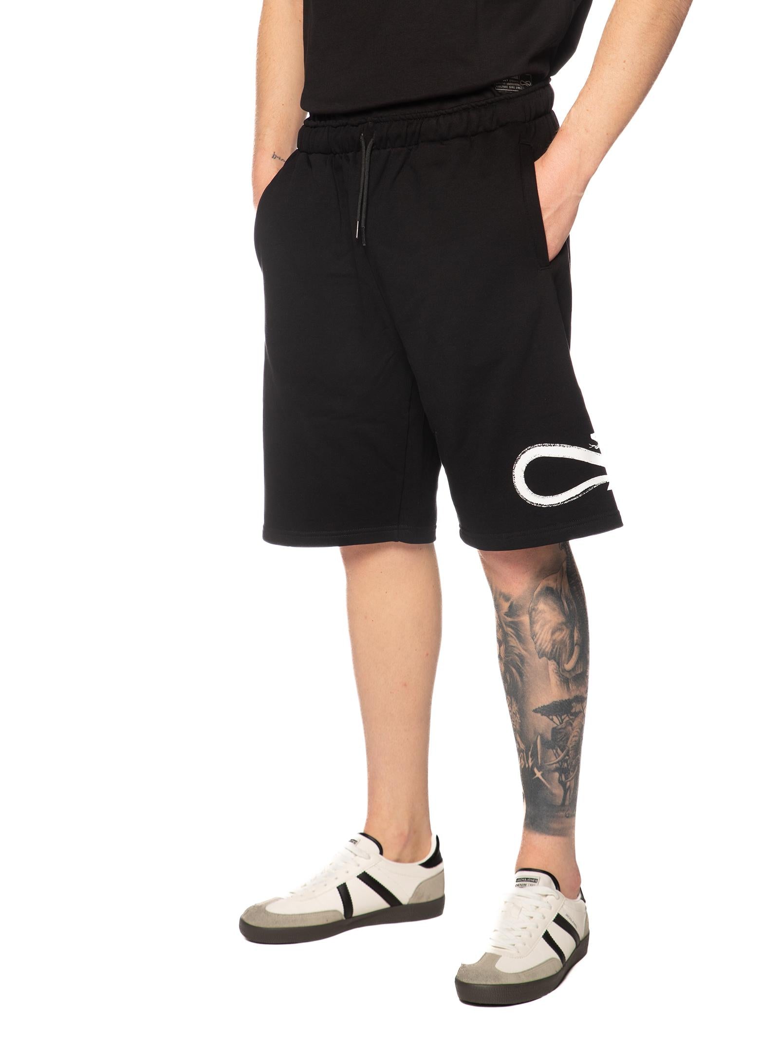 Bermuda Propaganda Logo Nero in felpa BR751 NERO PROPAGANDA 