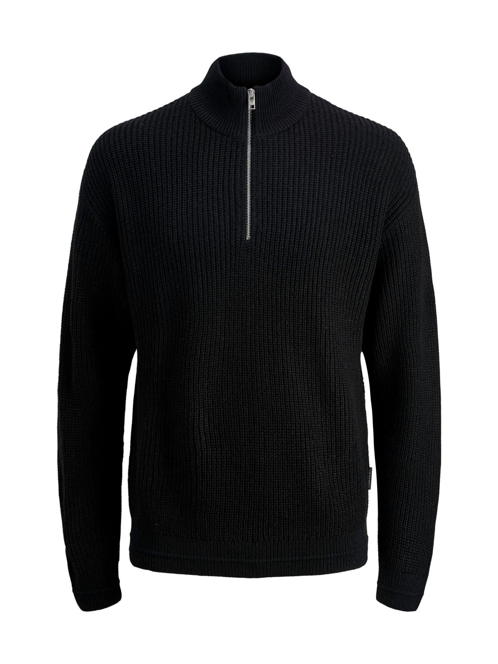 Maglia Jack & Jones Kaito Nero mezza zip 12278959 /Black JACK & JONES 
