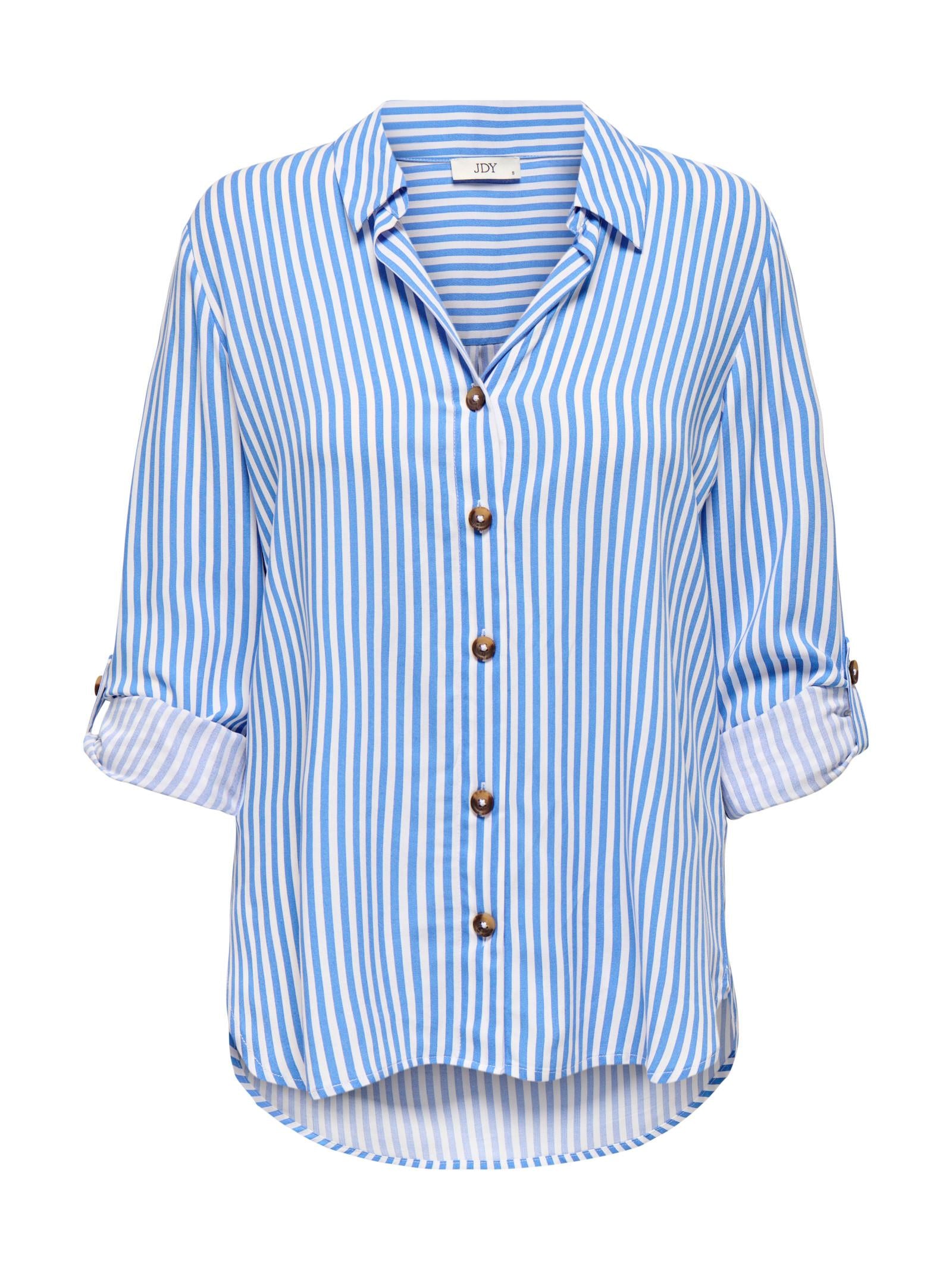 Camicia JDY Celeste bianco Laurel a righe verticali 15329311 /Marine White JDY 