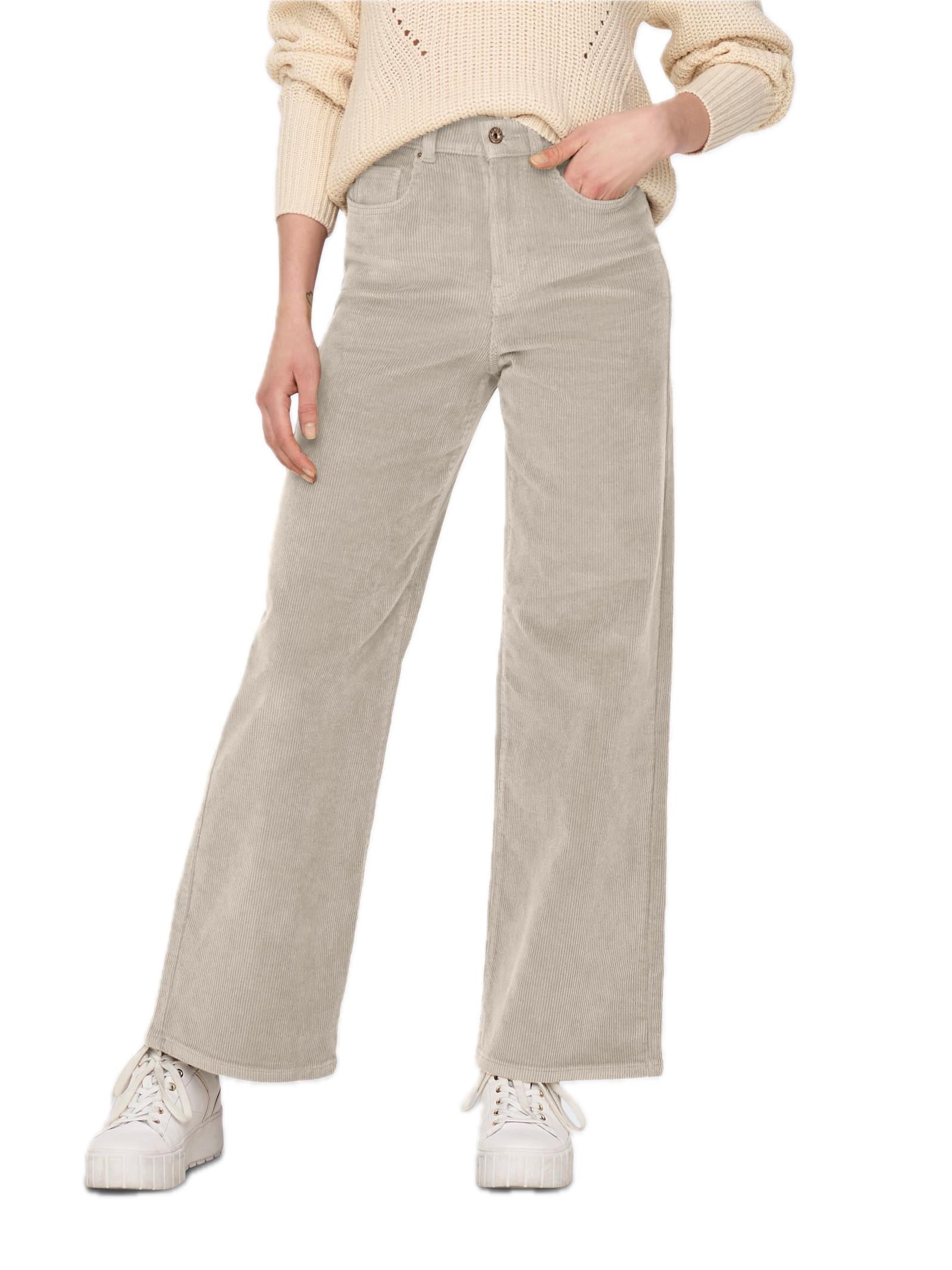 Pantalone Only Hope Beige Wide in velluto 15263179 /Oatmeal ONLY 