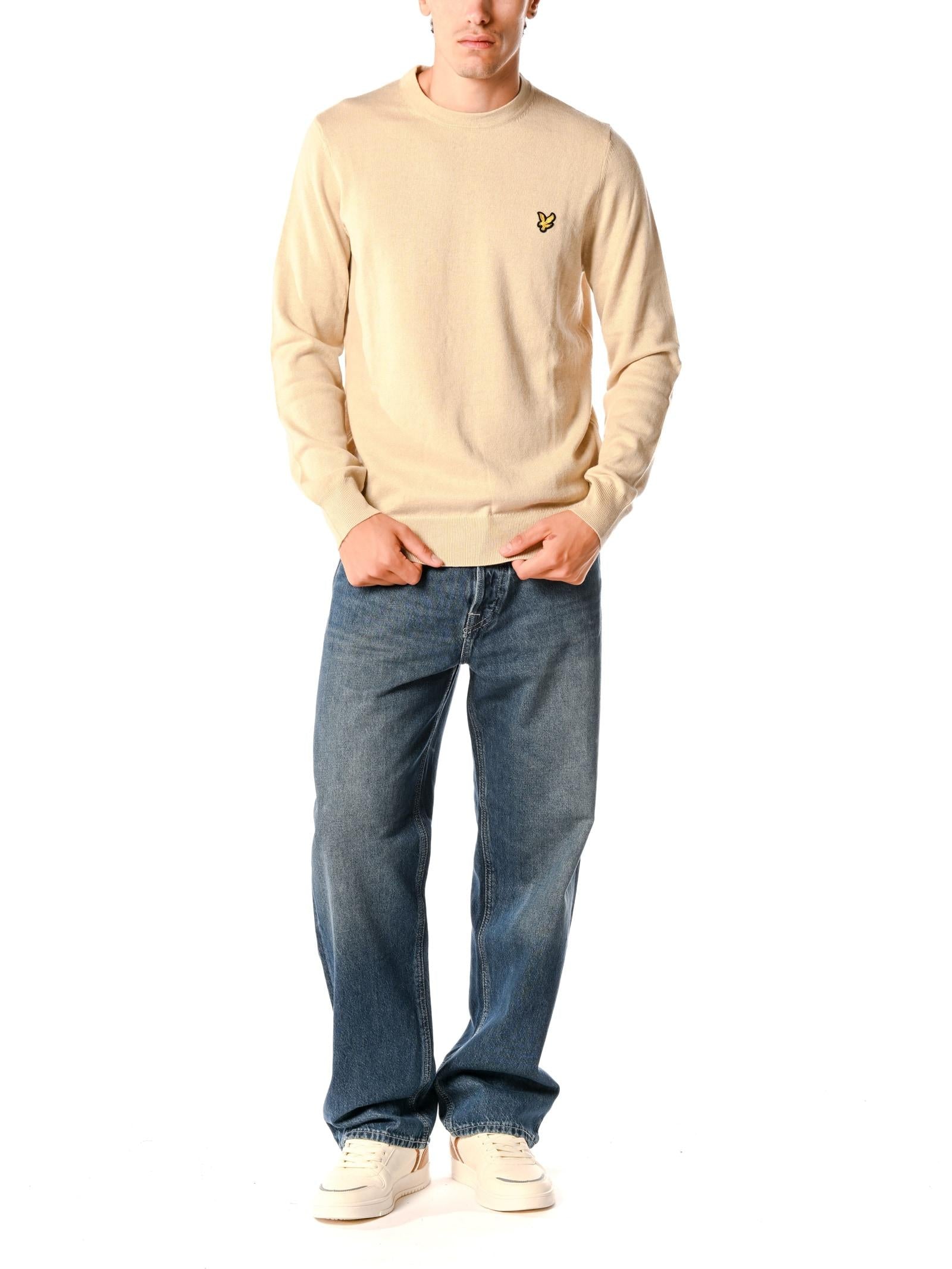 Maglia Lyle & Scott Beige misto lana merino KN2110VC GREY TAUPE LYLE & SCOTT 