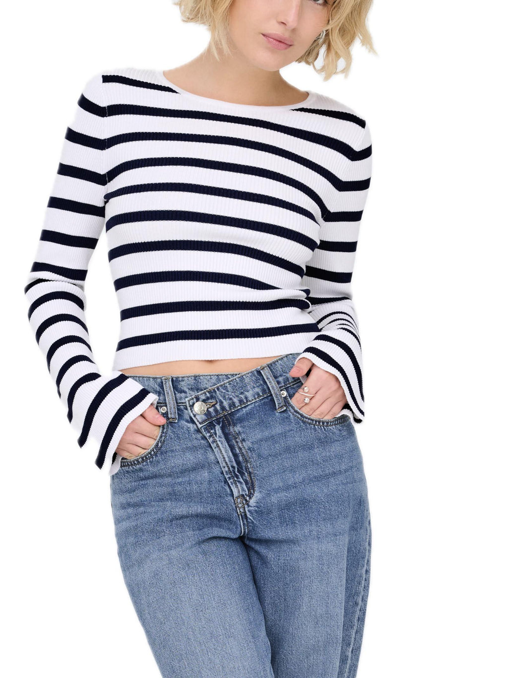 Maglia Only Mist Bianco a righe 15363170 /Bright White ONLY 