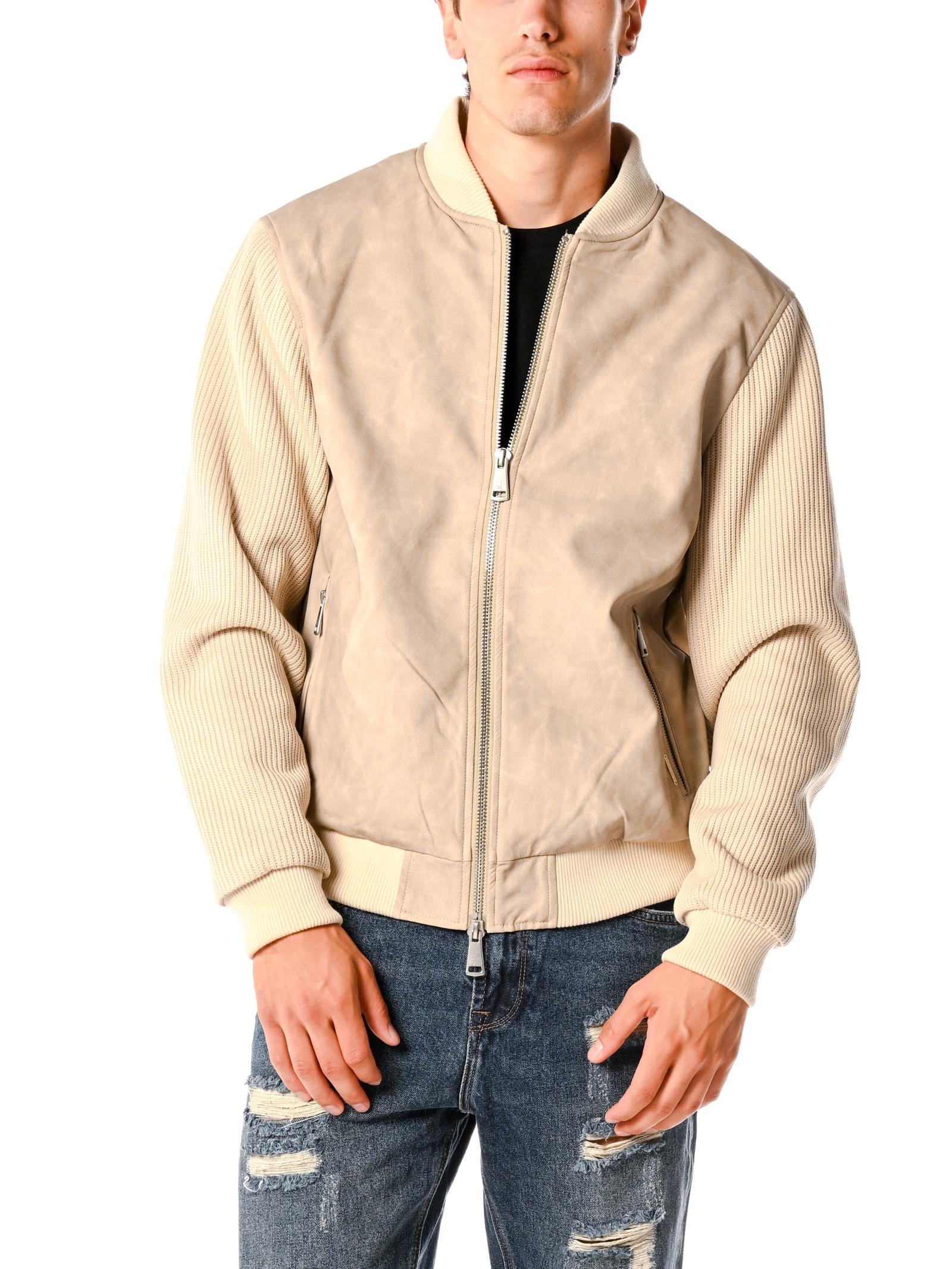 Bomber Gianni Lupo Beige in ecopelle GL9820 BEIGE GIANNI LUPO 