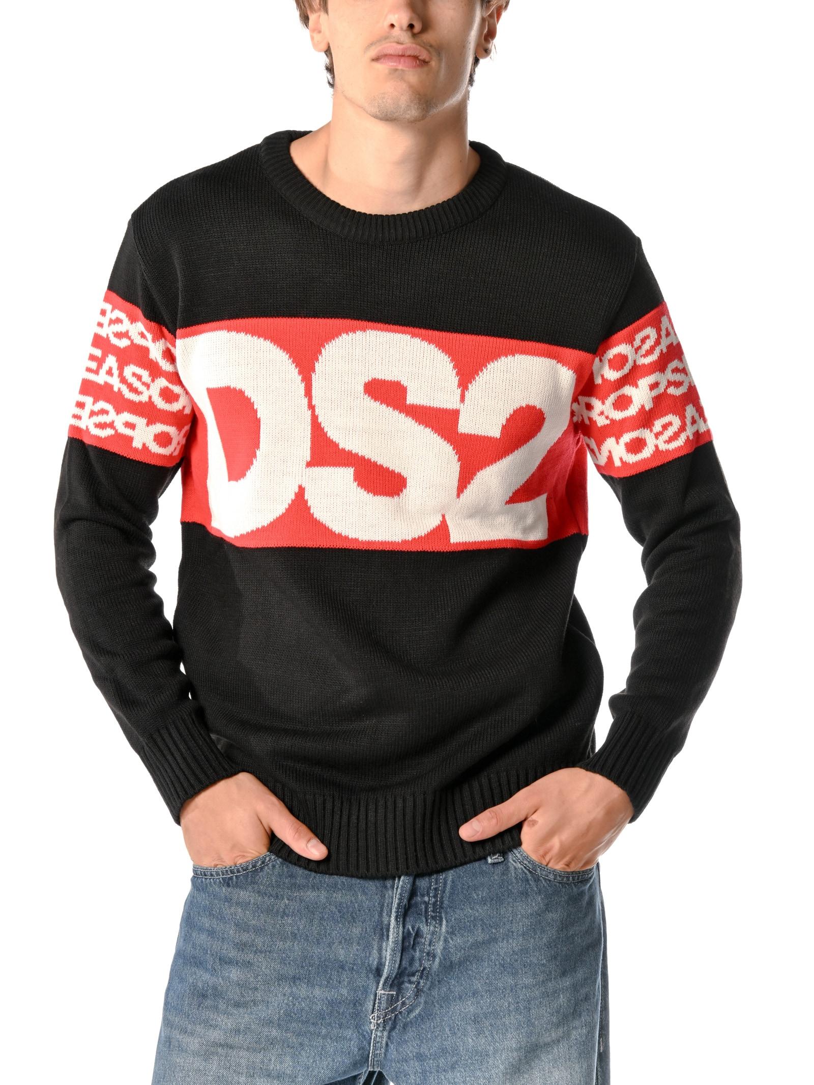 Maglia DS2 Nero girocollo logo FW25213 NERO DS2 