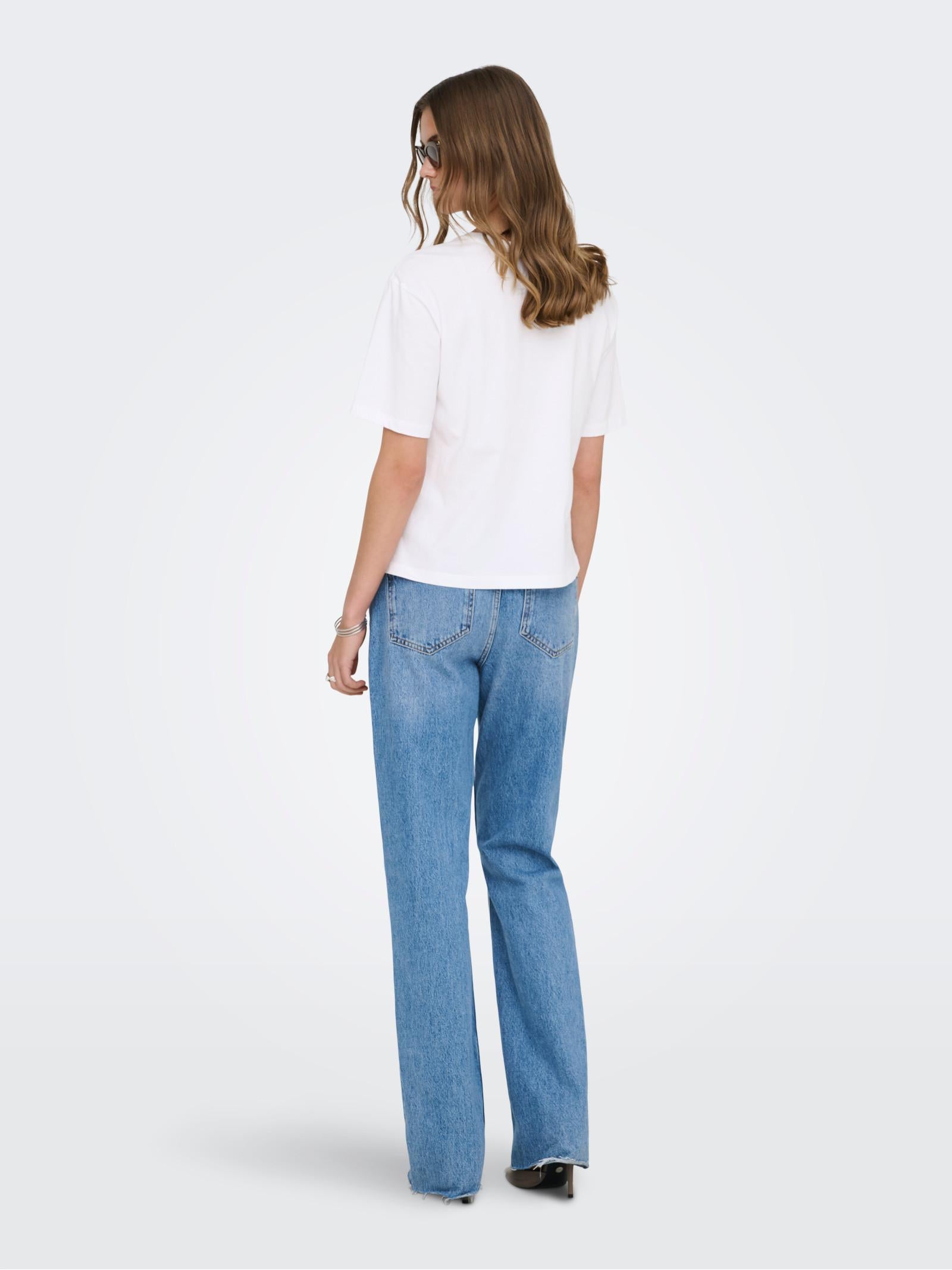 T-shirt Only Bianco Susan stampa 15372179 /Pulse Bright White ONLY 