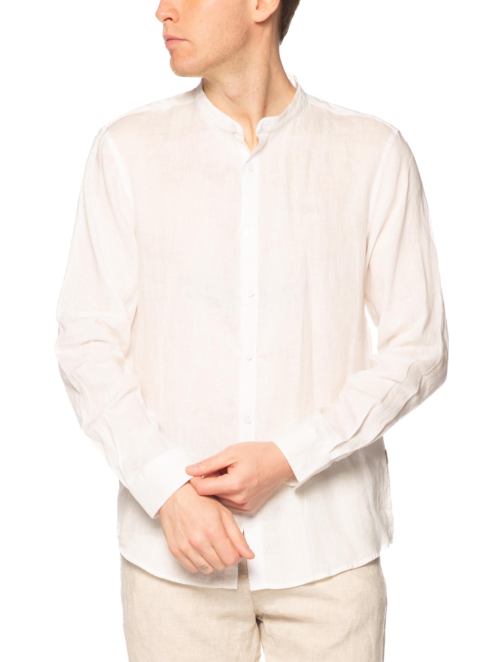 Camcia Gianni Lupo Bianco coreana lino GL7620S WHITE GIANNI LUPO 