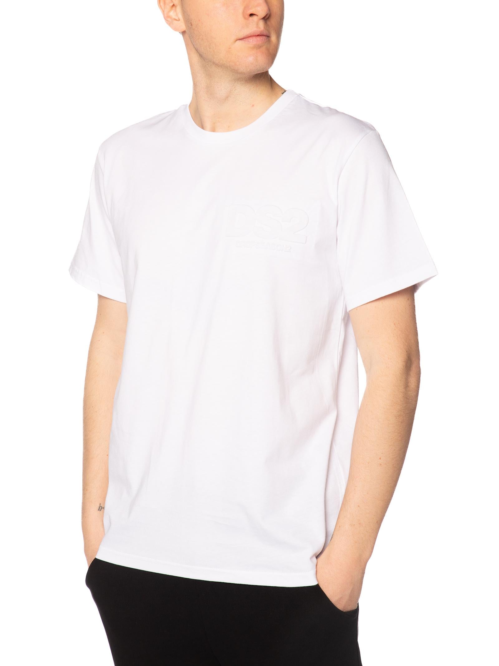 T-shirt DS2 Bianco stampa in rilievo SS26205 BIANCO DS2 
