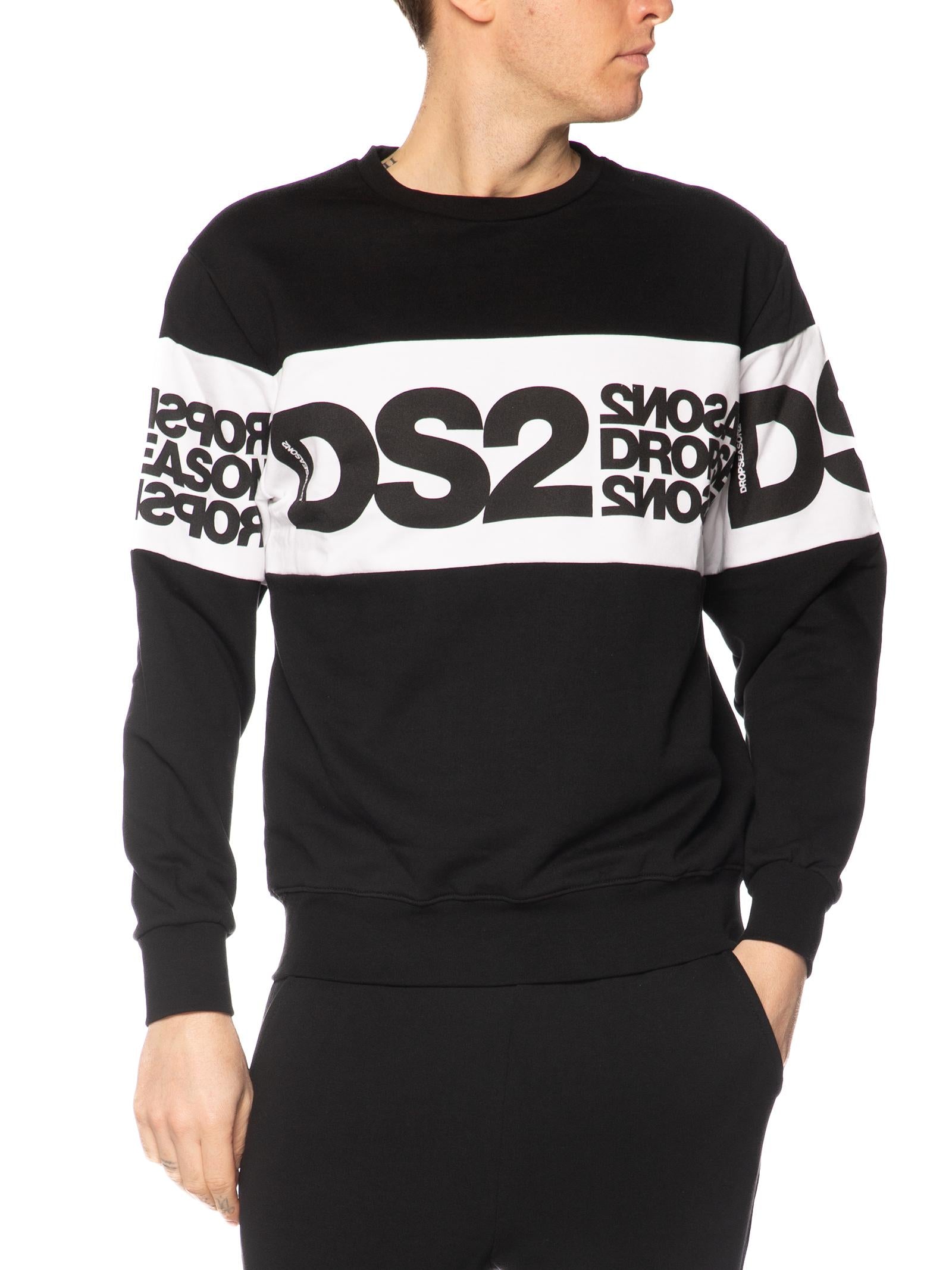 Felpa DS2 Nero Banda girocollo SS26212 NERO DS2 