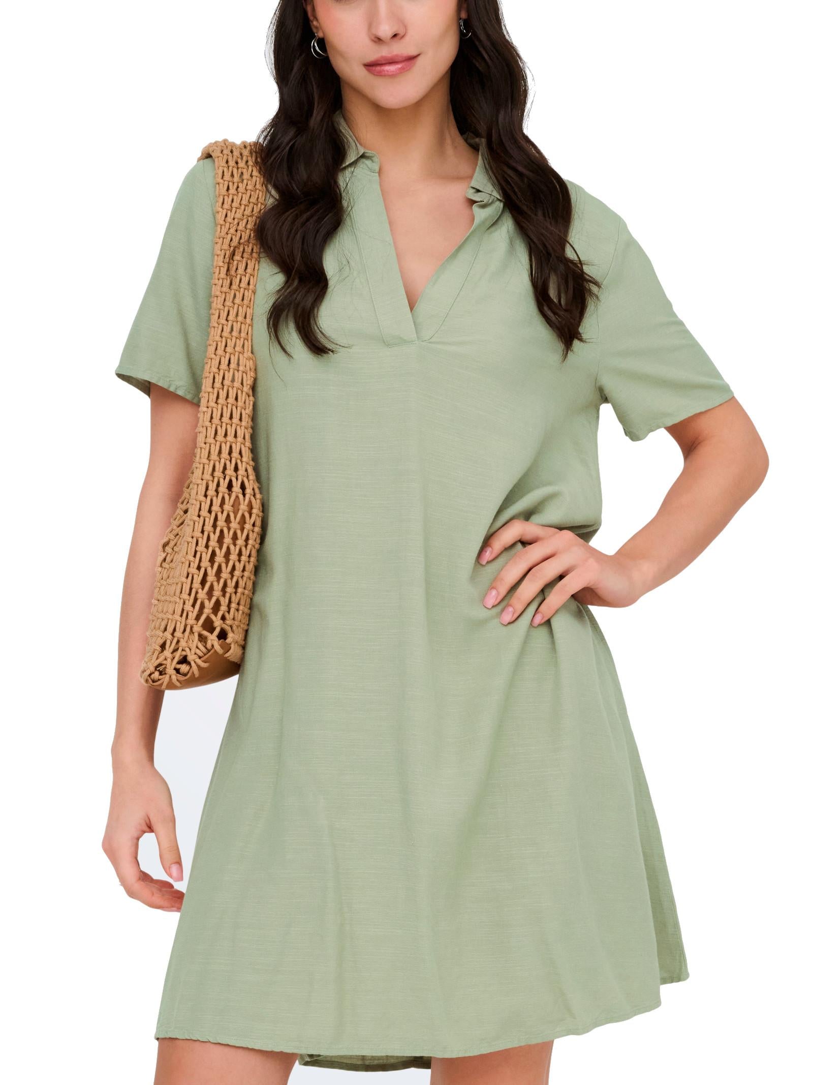 Abito JDY Verde Caya scollo a V 15366383 /Laurel Oak JDY 