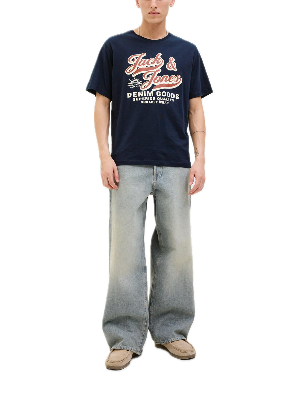 T-shirt Jack & Jones Logo Blu girocollo 12279535 /Sky Captain JACK & JONES 