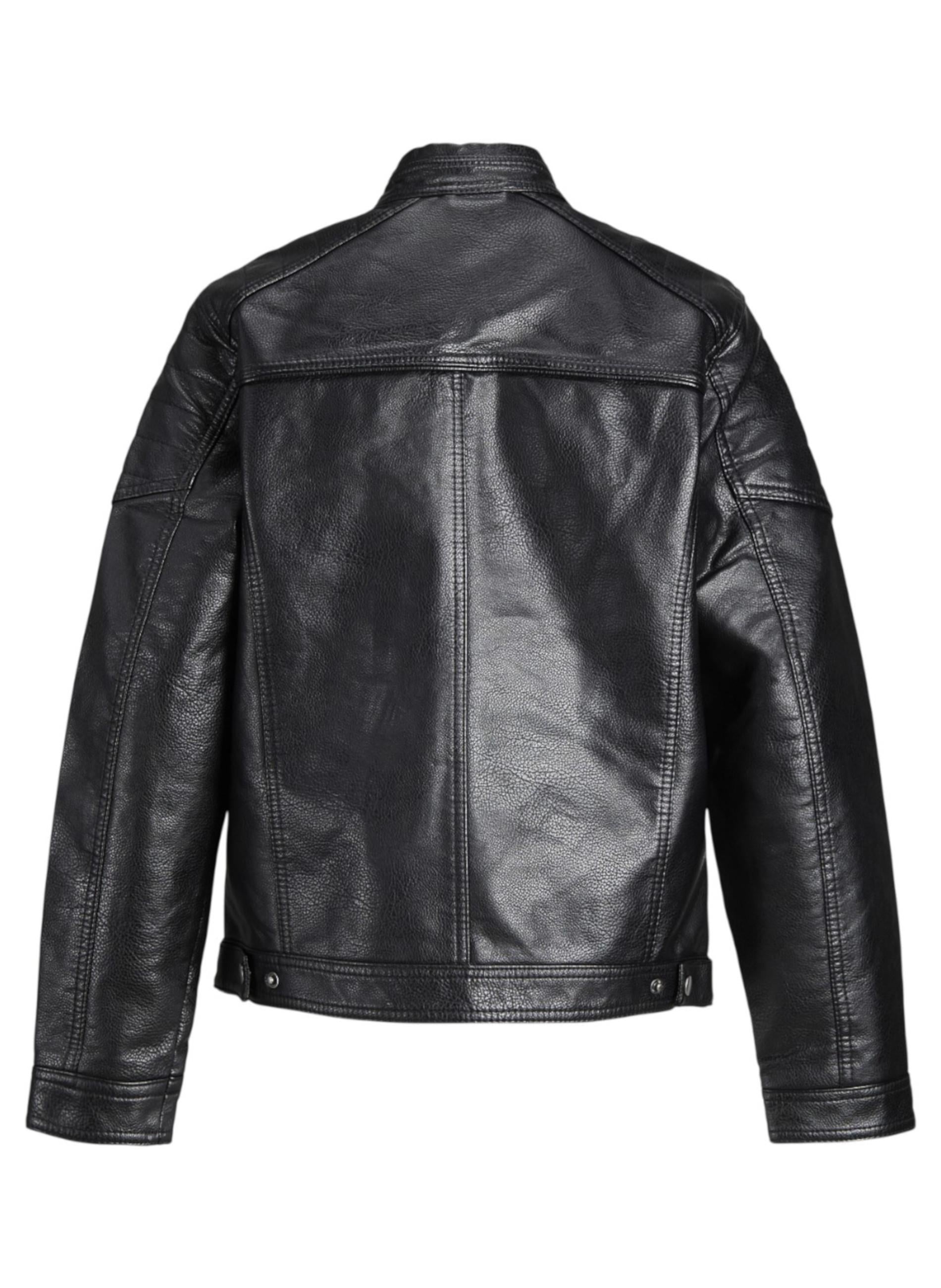 Giubbotto Jack & Jones Nero in ecopelle 12173956 /Black JACK & JONES JUNIOR 