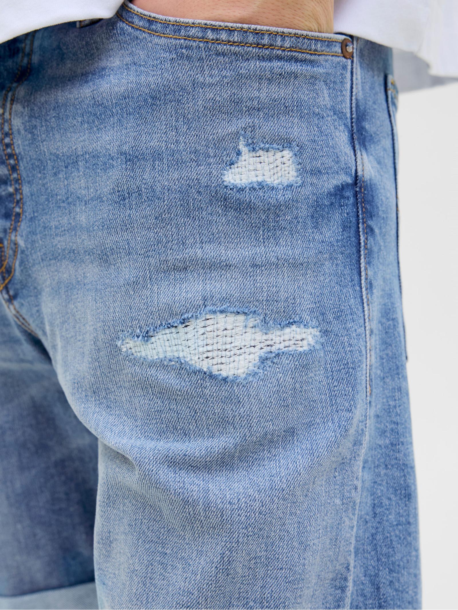 Bermuda Jack & Jones Rick Blue Denim strappi 12269612 /Blue Denim JACK & JONES 