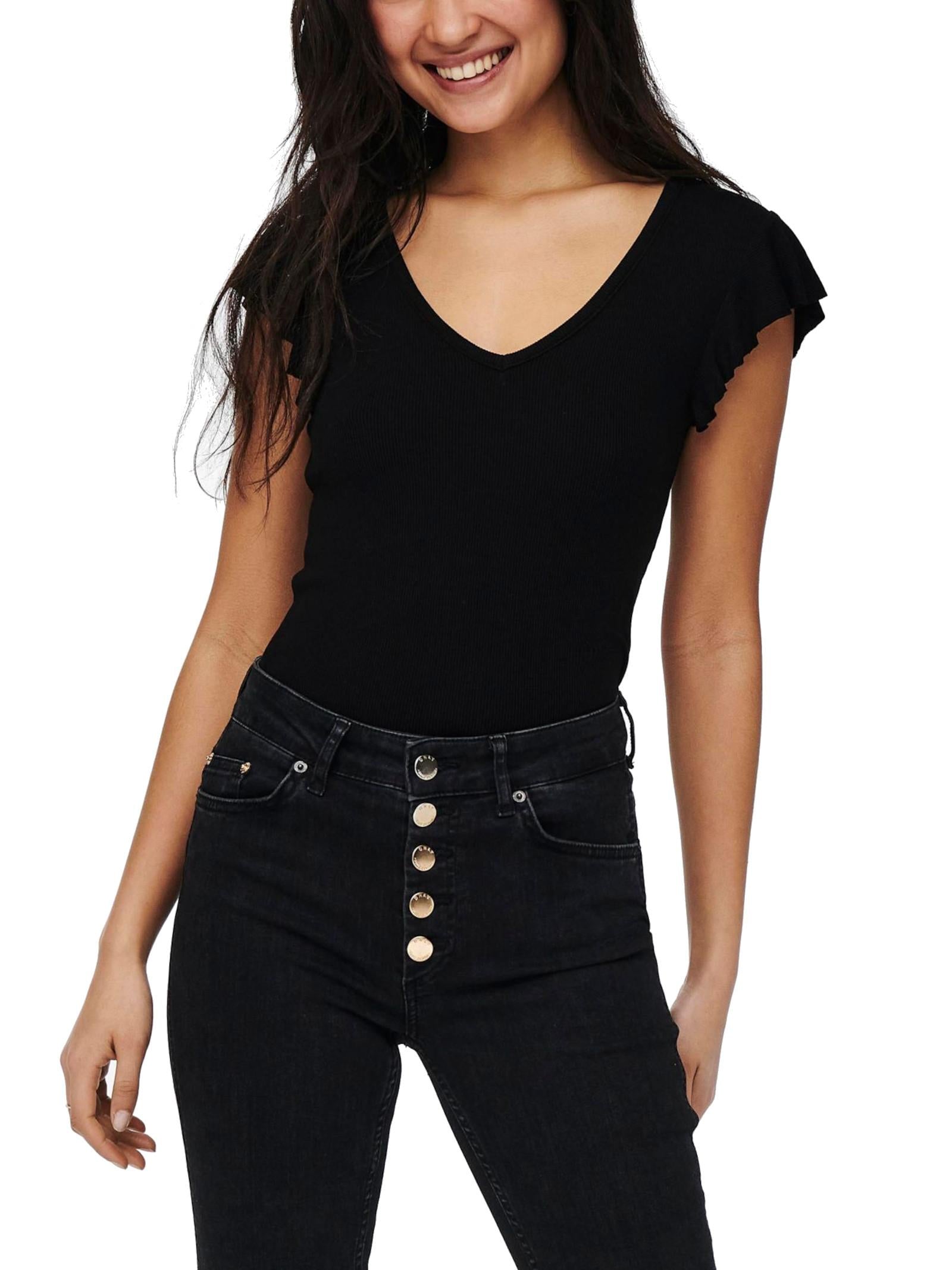 T-shirt Only Belia Nero manica corta 15227187 /Black ONLY 