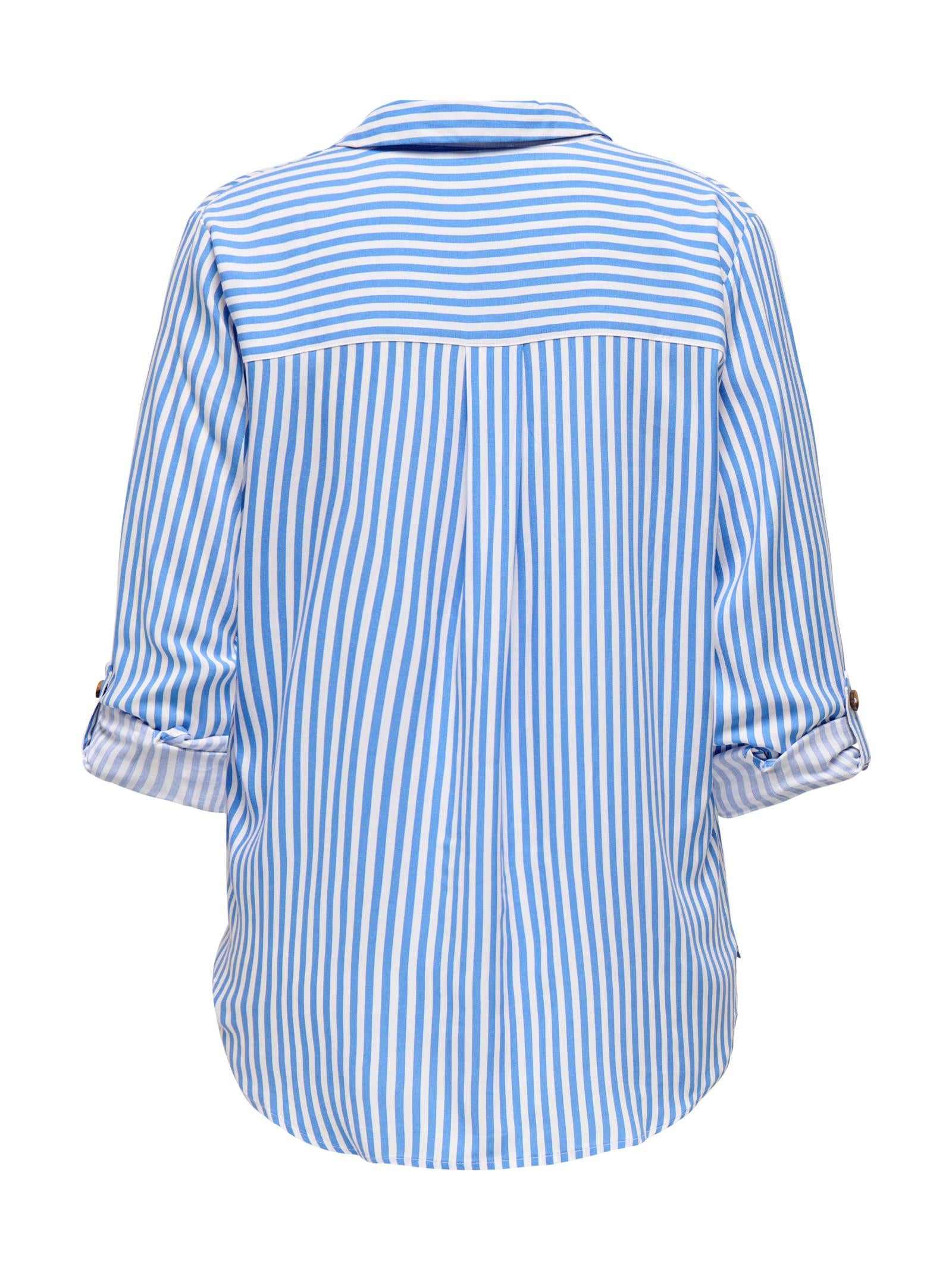 Camicia JDY Celeste bianco Laurel a righe verticali 15329311 /Marine White JDY 