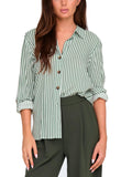 Camicia JDY Verde bianco Laurel maniche 3/4 15329311 /Sea White JDY 