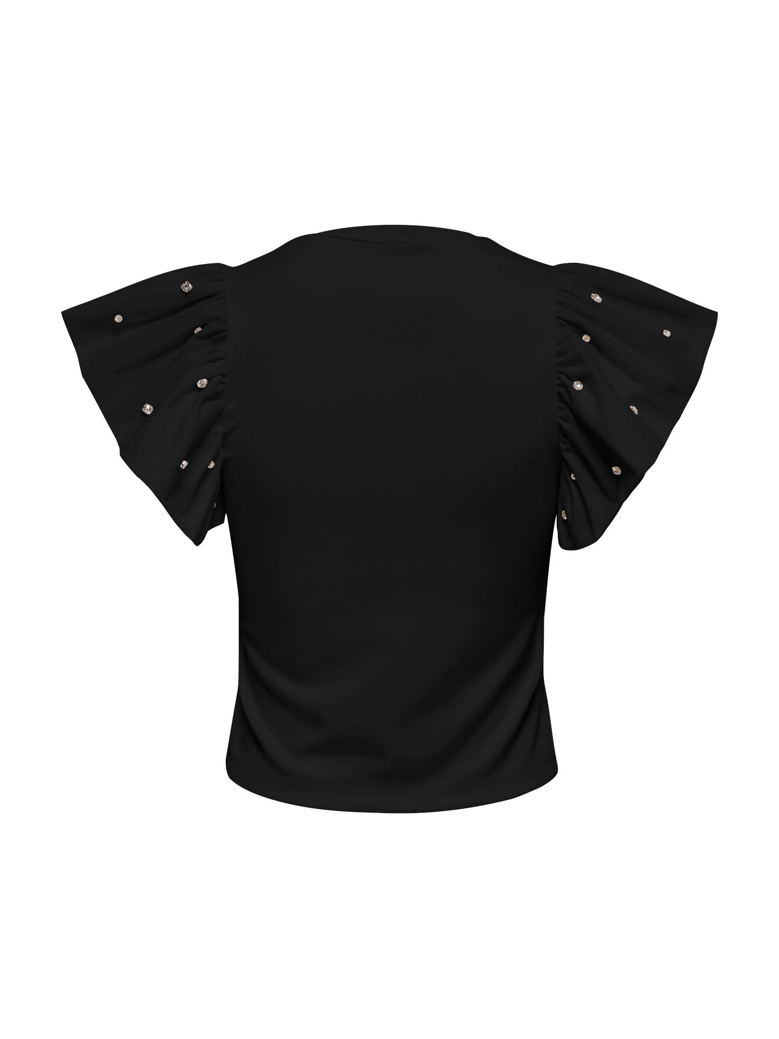T-shirt Only Nero Macy volant 15372724 /Black ONLY 
