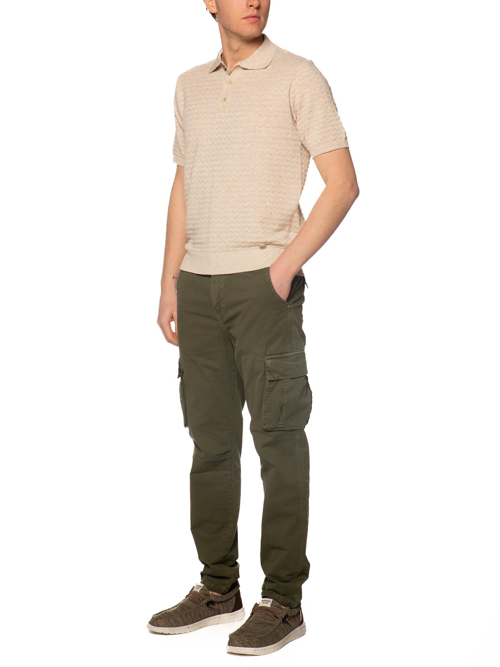 Polo Block Eleven Beige in maglia 03LD140 BEIGE BLOCK ELEVEN 