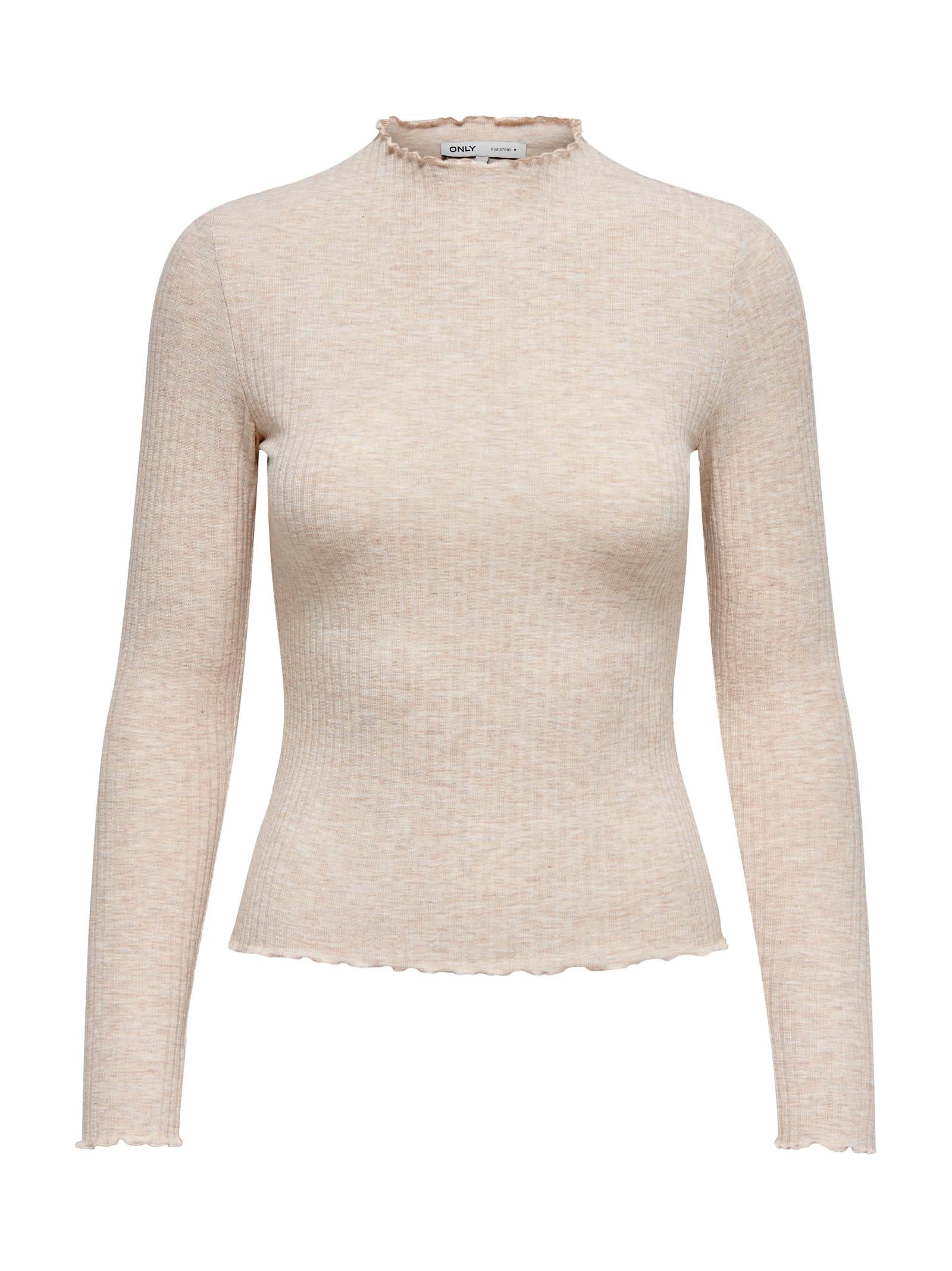 T-shirt Only Emma Beige lupetto a costine 15180040 /PUMICE STONE ONLY 