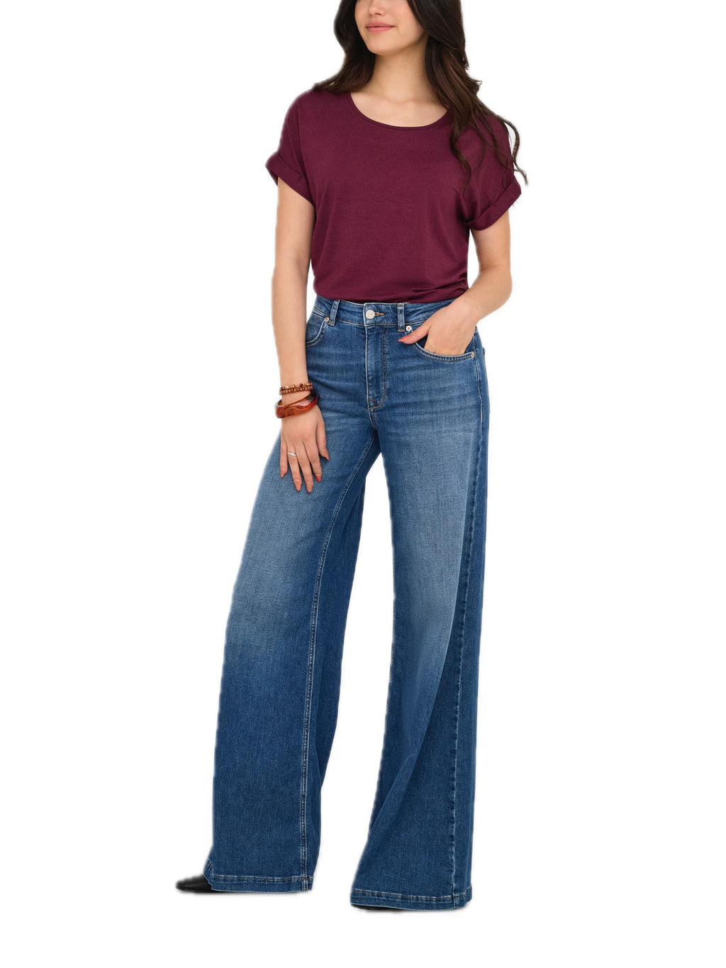 T-Shirt Only Bordeaux Moster in viscosa 15106662 /Burgundy ONLY 