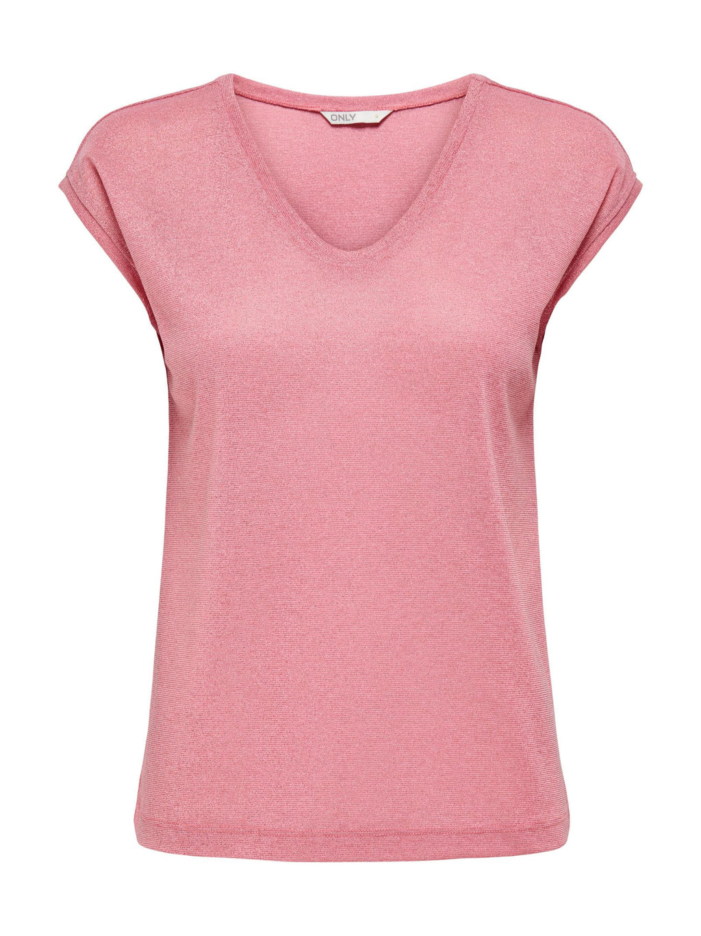 T-Shirt Only Silver Rosa in lurex 15136069 /Bonbon ONLY 