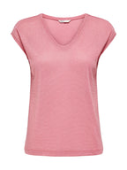 T-Shirt Only Silver Rosa in lurex 15136069 /Bonbon ONLY 