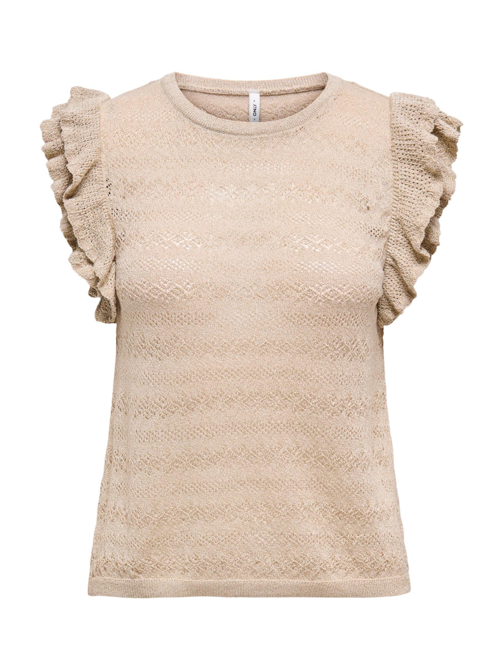 Top Only Beige Laga con volant 15344402 /Feather Gray ONLY 