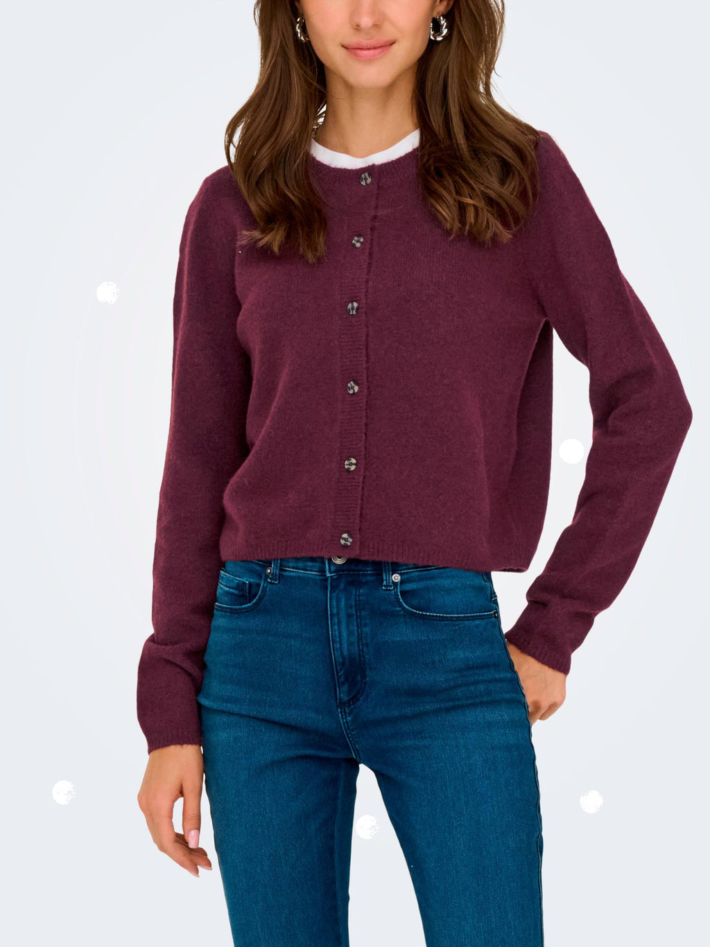 Cardigan Jacqueline De Yong Chloe Bordeaux bottone 15330581 /Winetasting JDY 