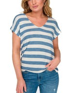 T-shirt Only Bianco Celeste Lira a righe 15252103 /Infinity ONLY 