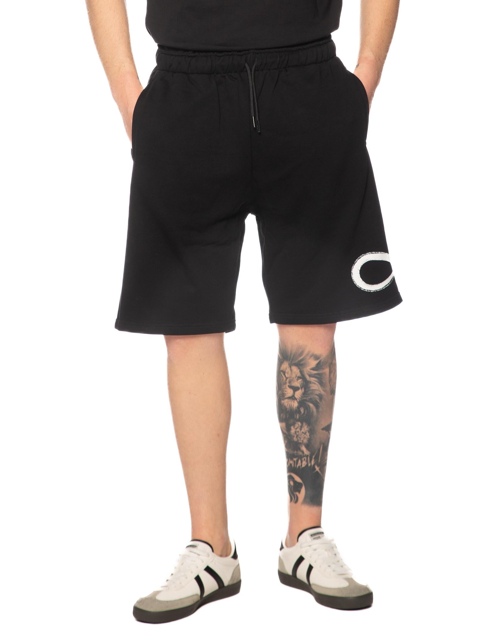 Bermuda Propaganda Logo Nero in felpa BR751 NERO PROPAGANDA 