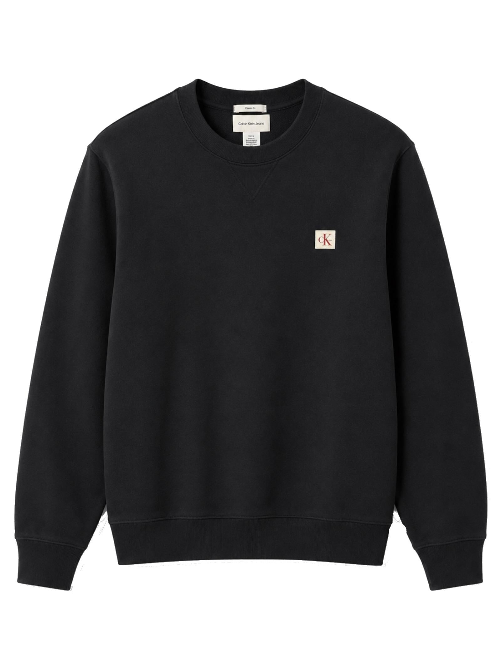 Felpa Calvin Klein badge Nera con logo LV04RG268G UB1 CALVIN KLEIN 